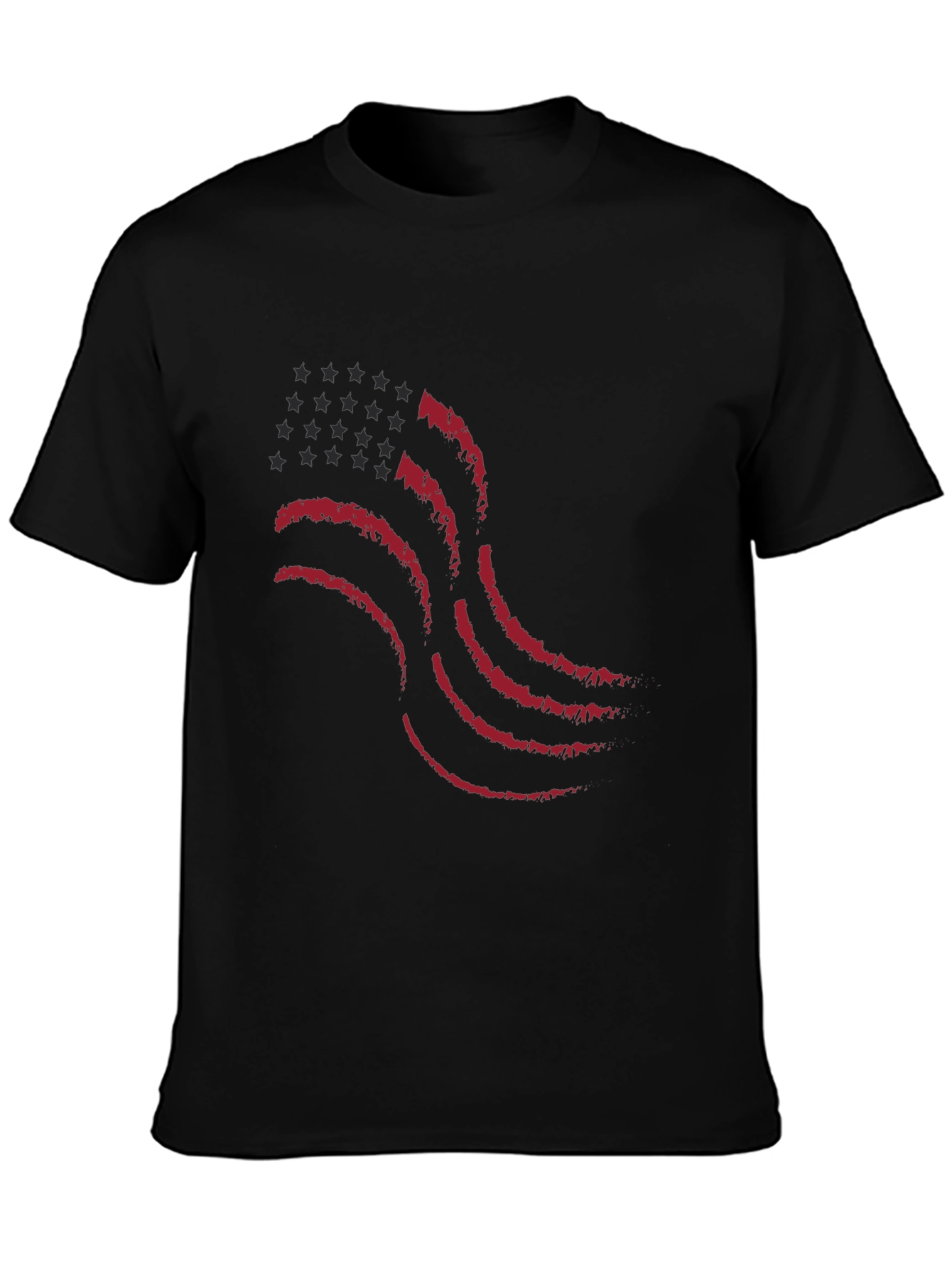 Waving American Flag Graphic T-Shirt