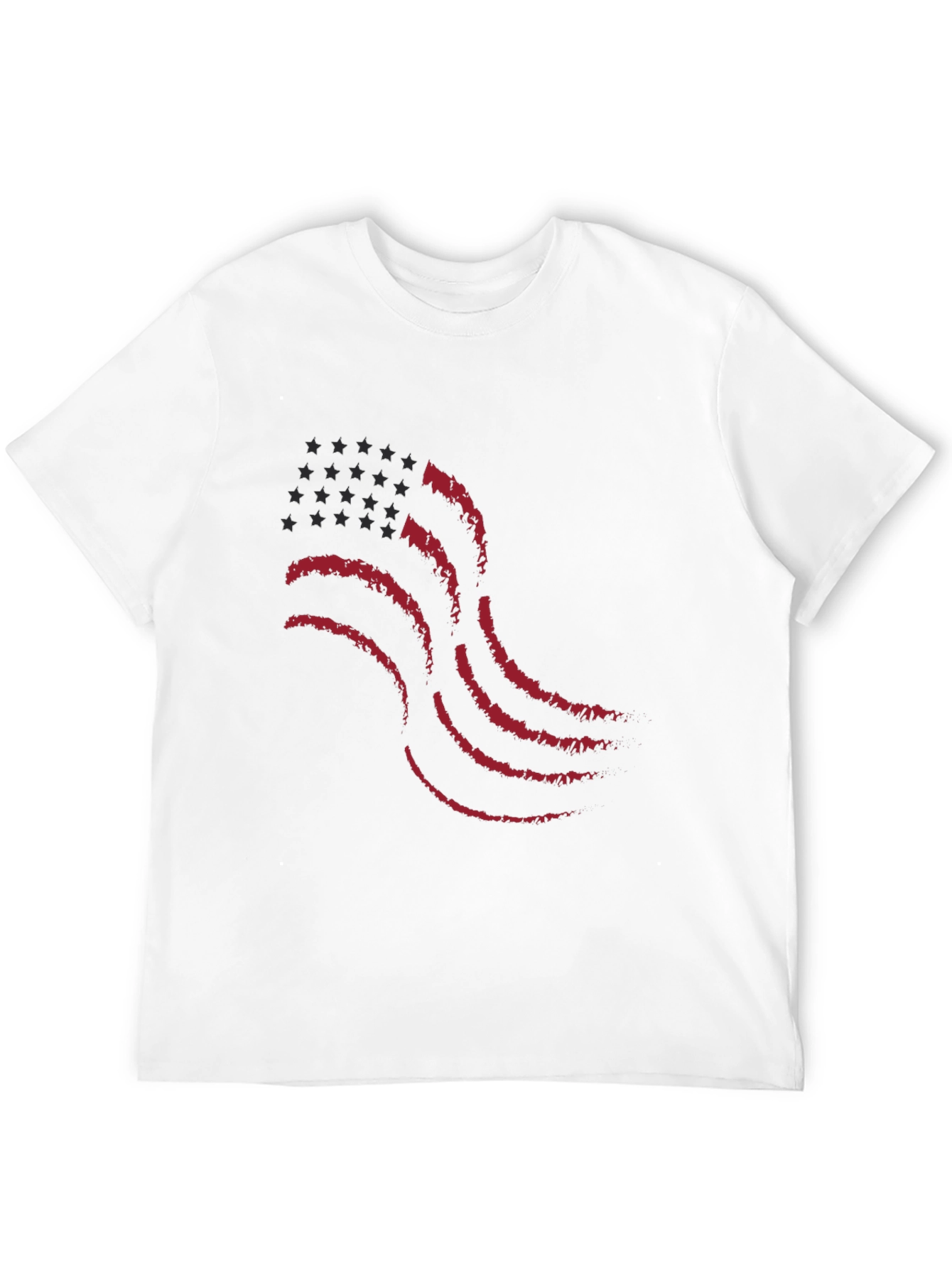 Waving American Flag Graphic T-Shirt