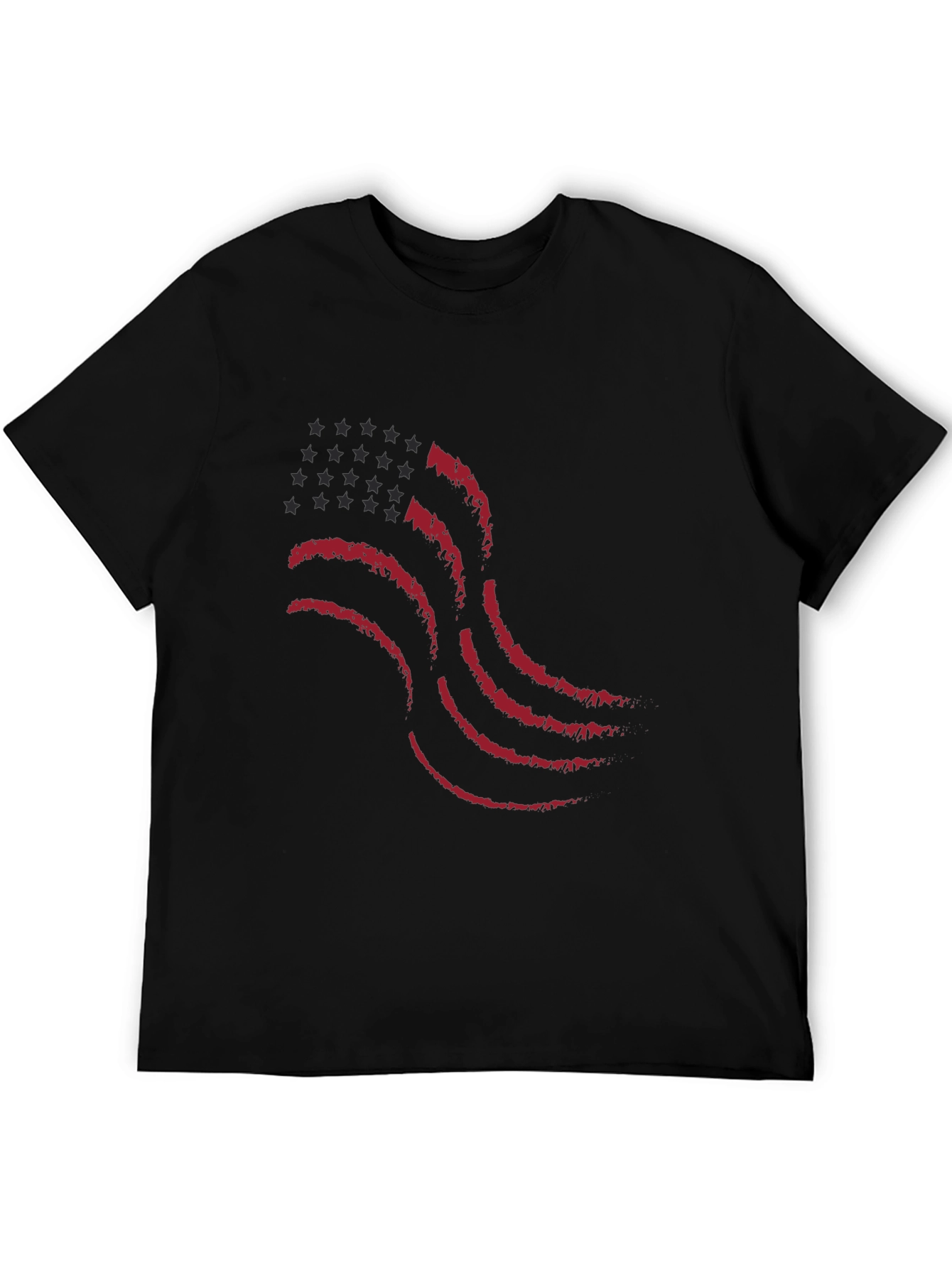 Waving American Flag Graphic T-Shirt