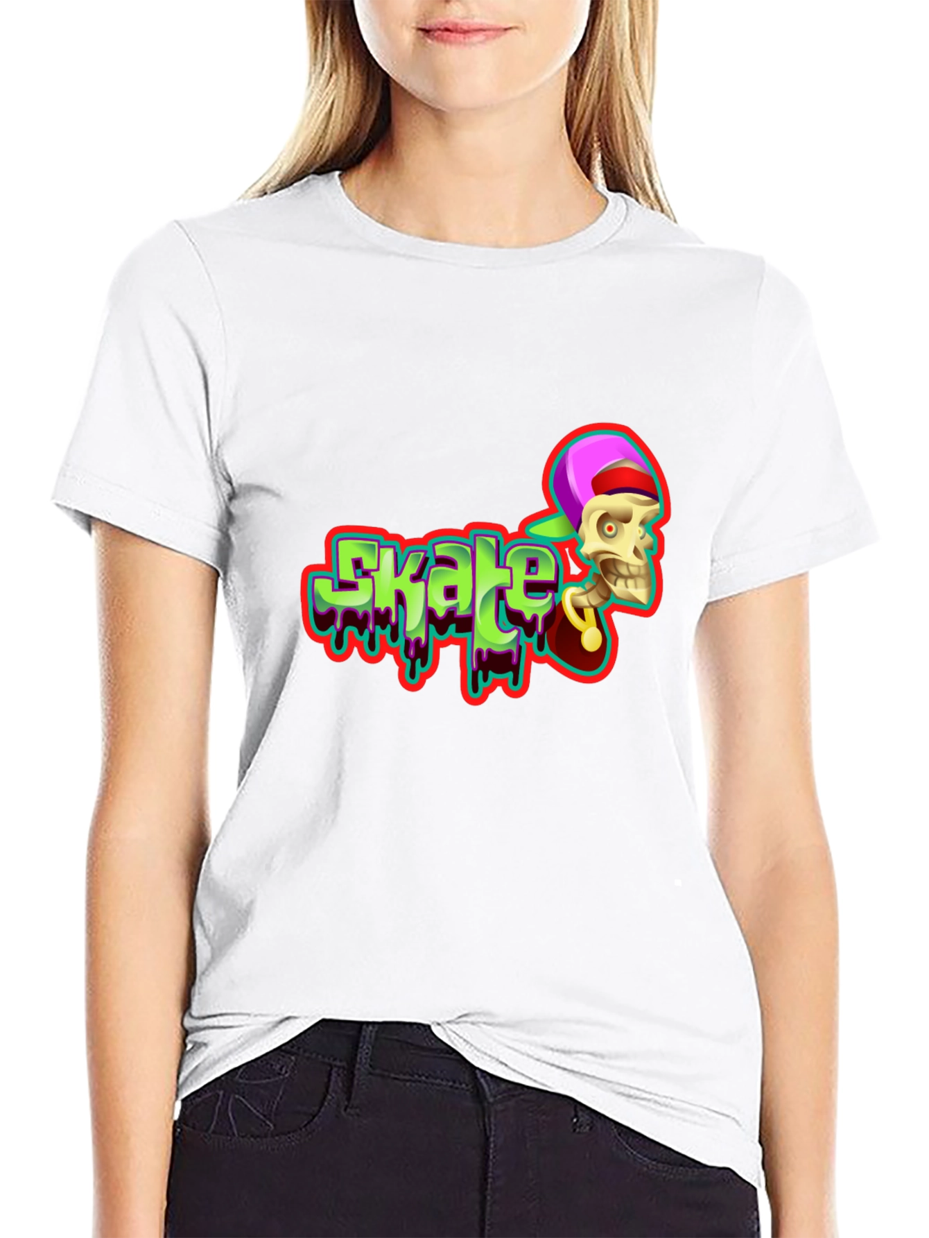 Skate Skeleton T-Shirt - Cool Graphic Tee