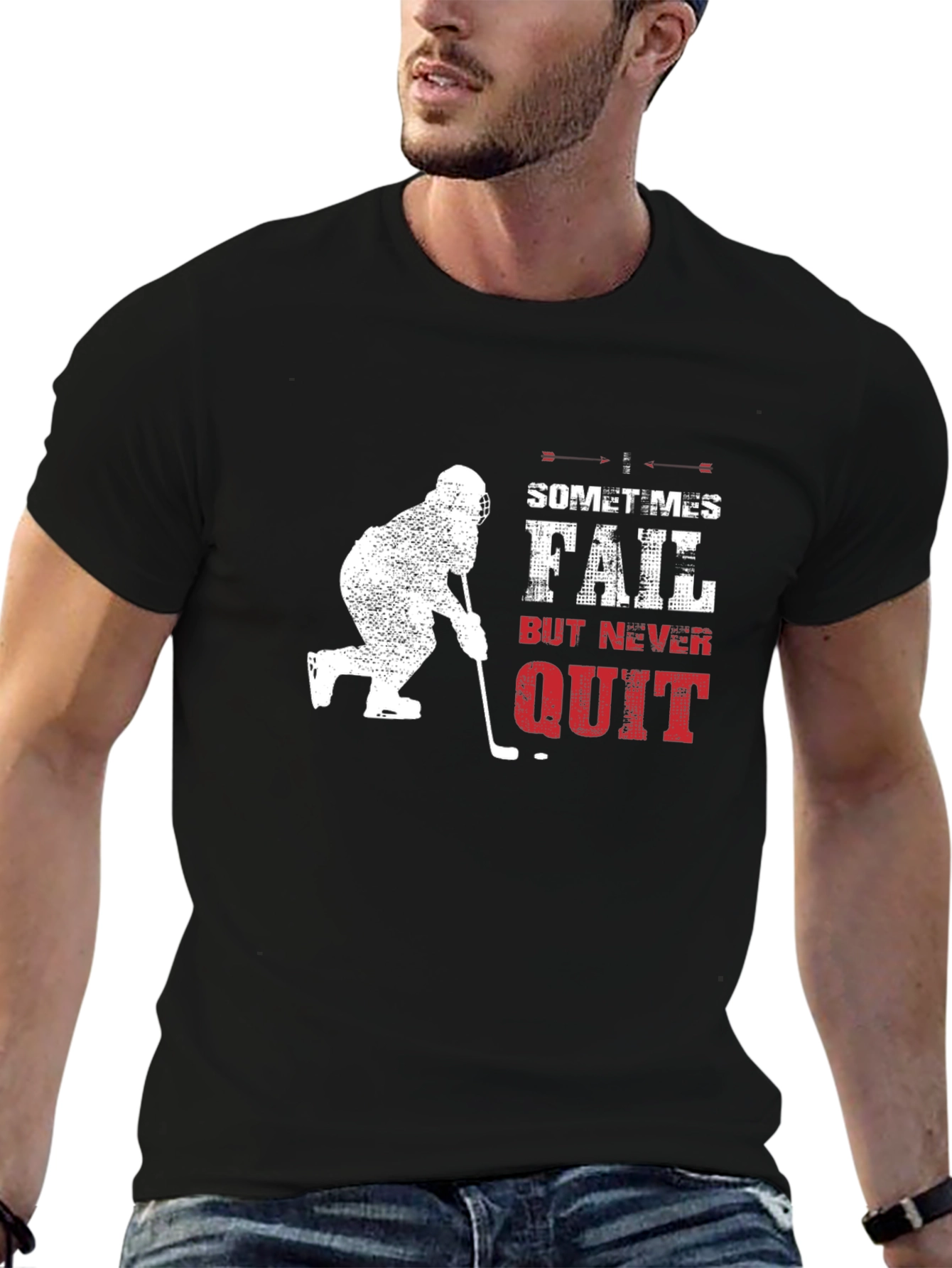 Hockey Never Quit Black T-Shirt