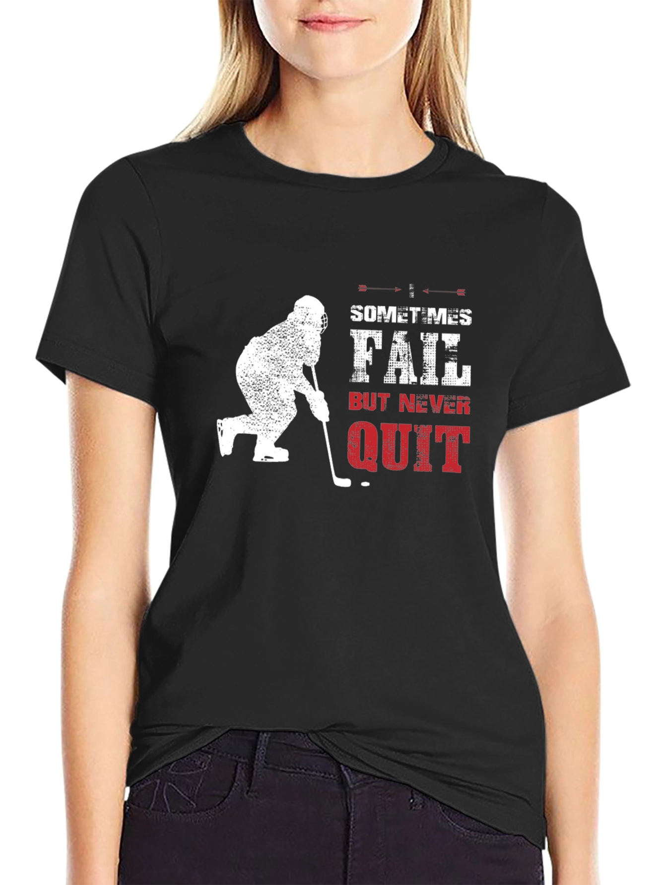 Hockey Never Quit Black T-Shirt
