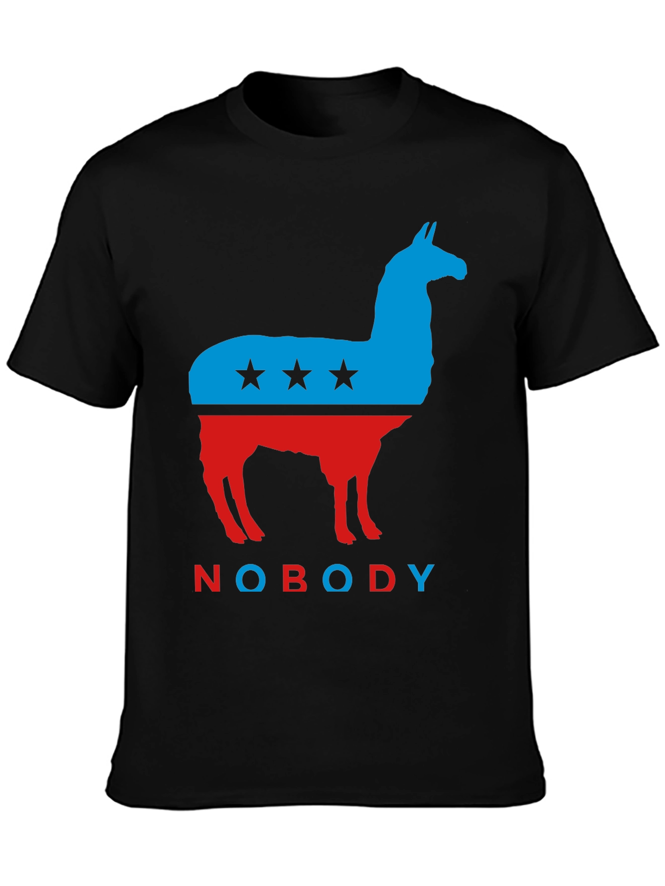 Llama Nobody Graphic Tee - Patriotic Funny T-Shirt