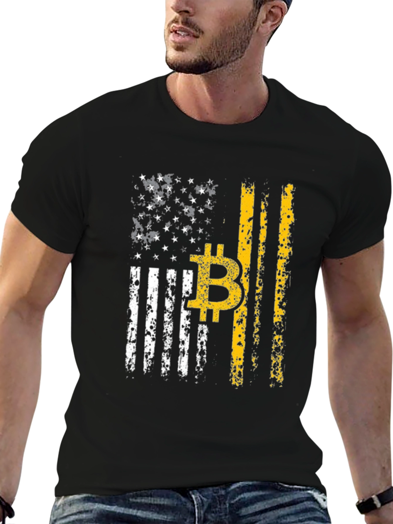 Bitcoin American Flag T-Shirt - Crypto Patriot Style