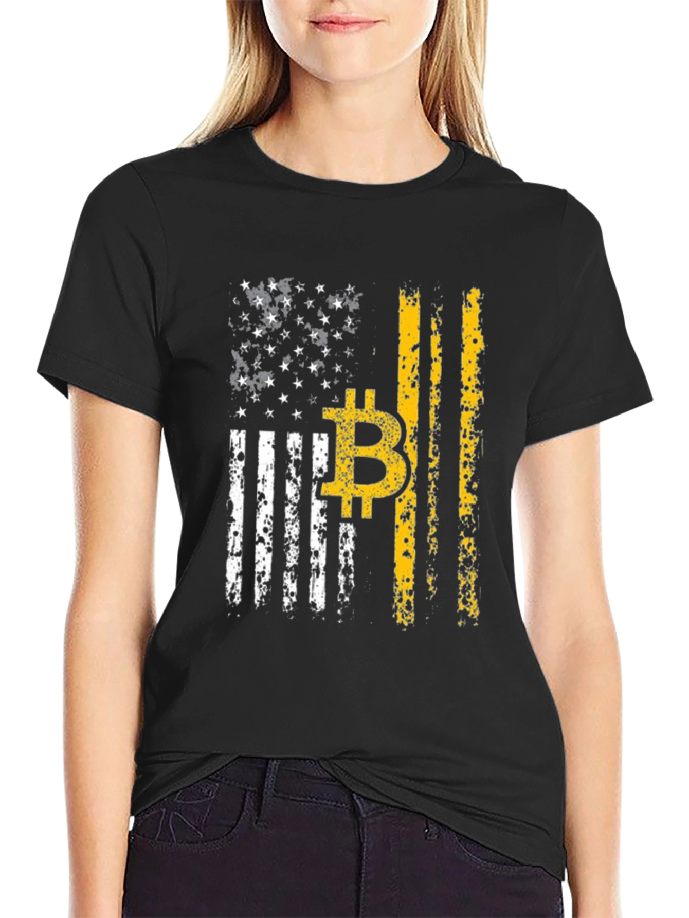 Bitcoin American Flag T-Shirt - Crypto Patriot Style