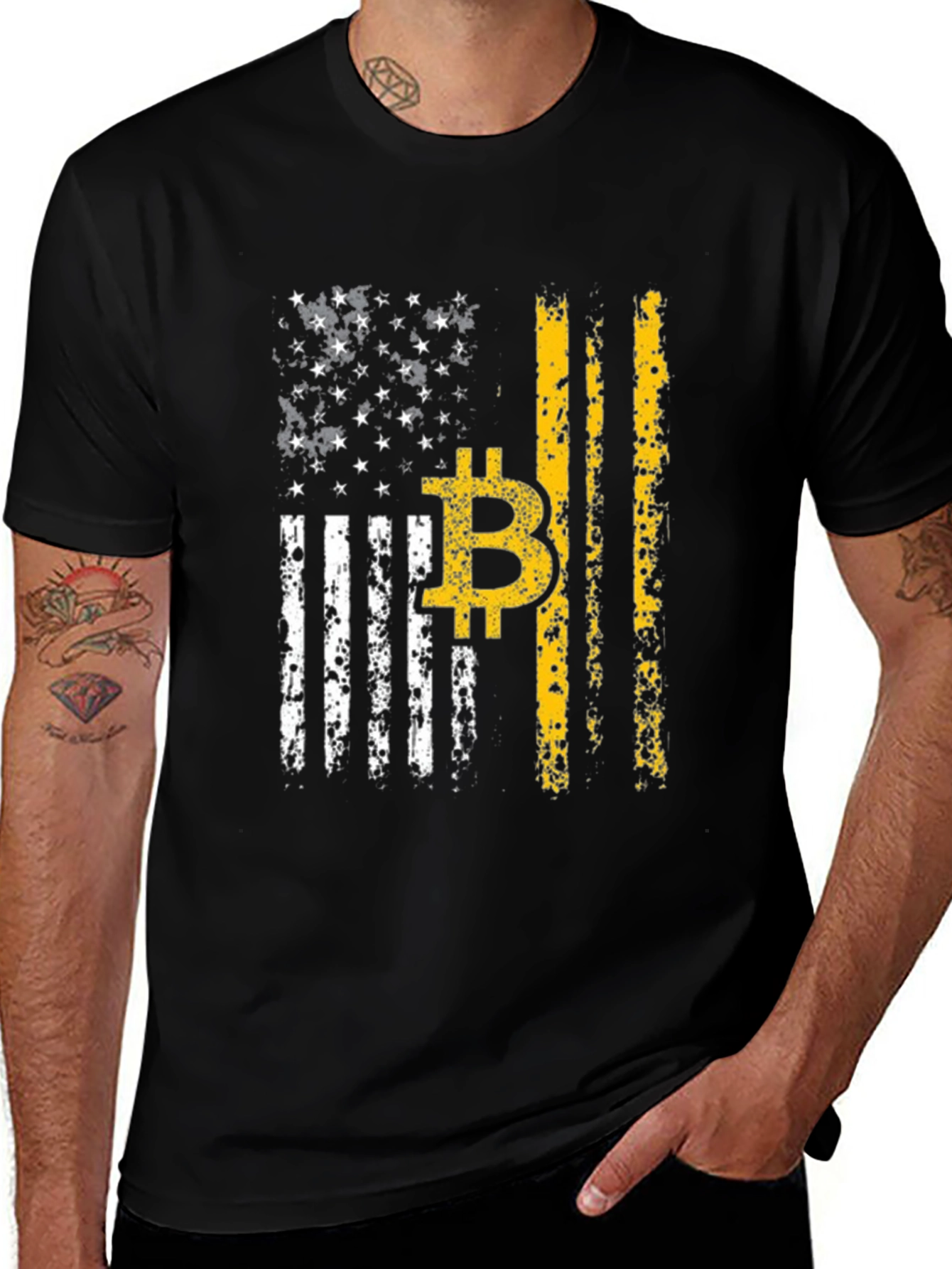 Bitcoin American Flag T-Shirt - Crypto Patriot Style