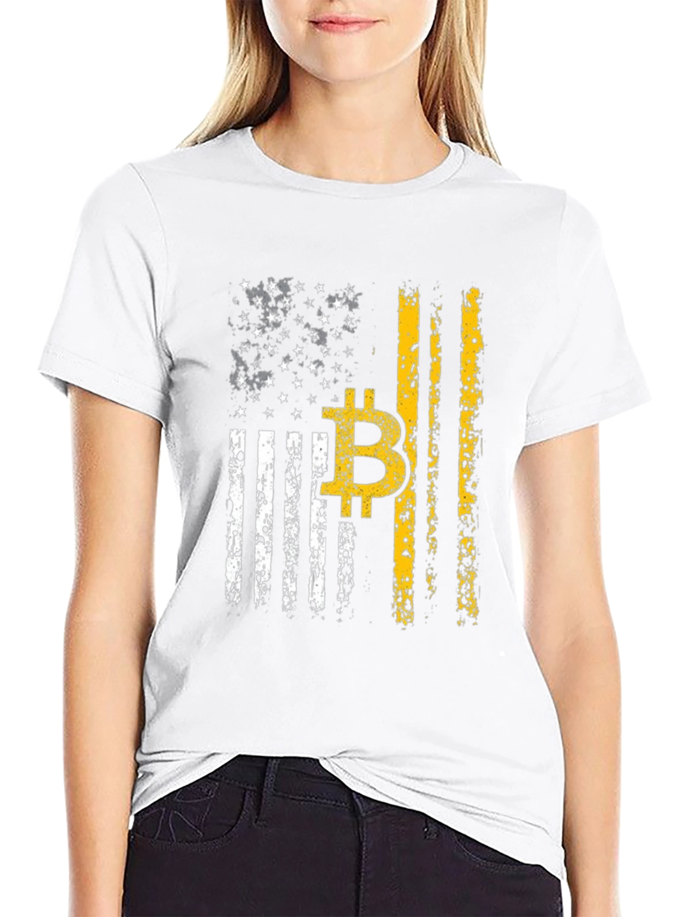 Bitcoin American Flag T-Shirt - Crypto Patriot Style