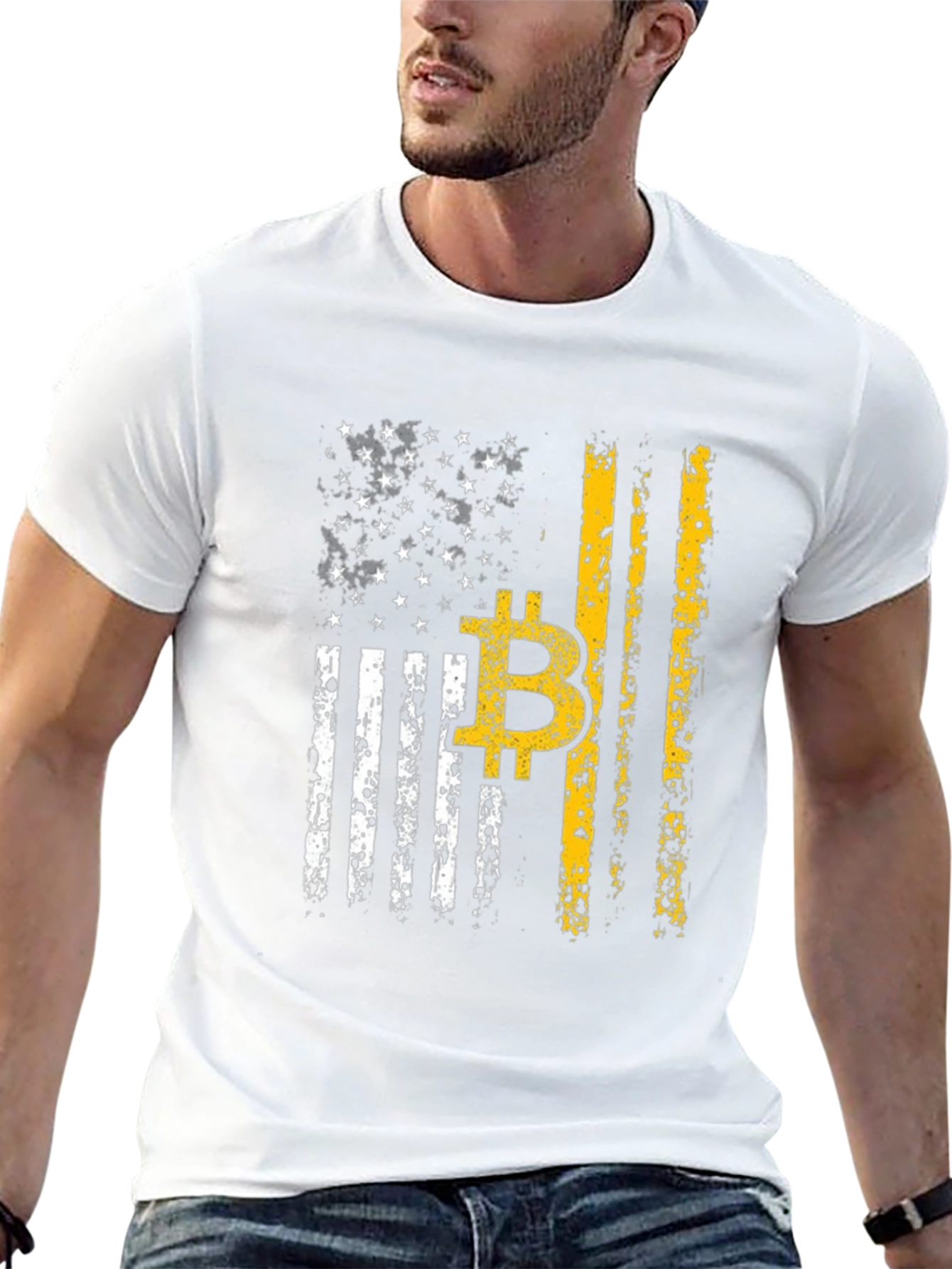 Bitcoin American Flag T-Shirt - Crypto Patriot Style