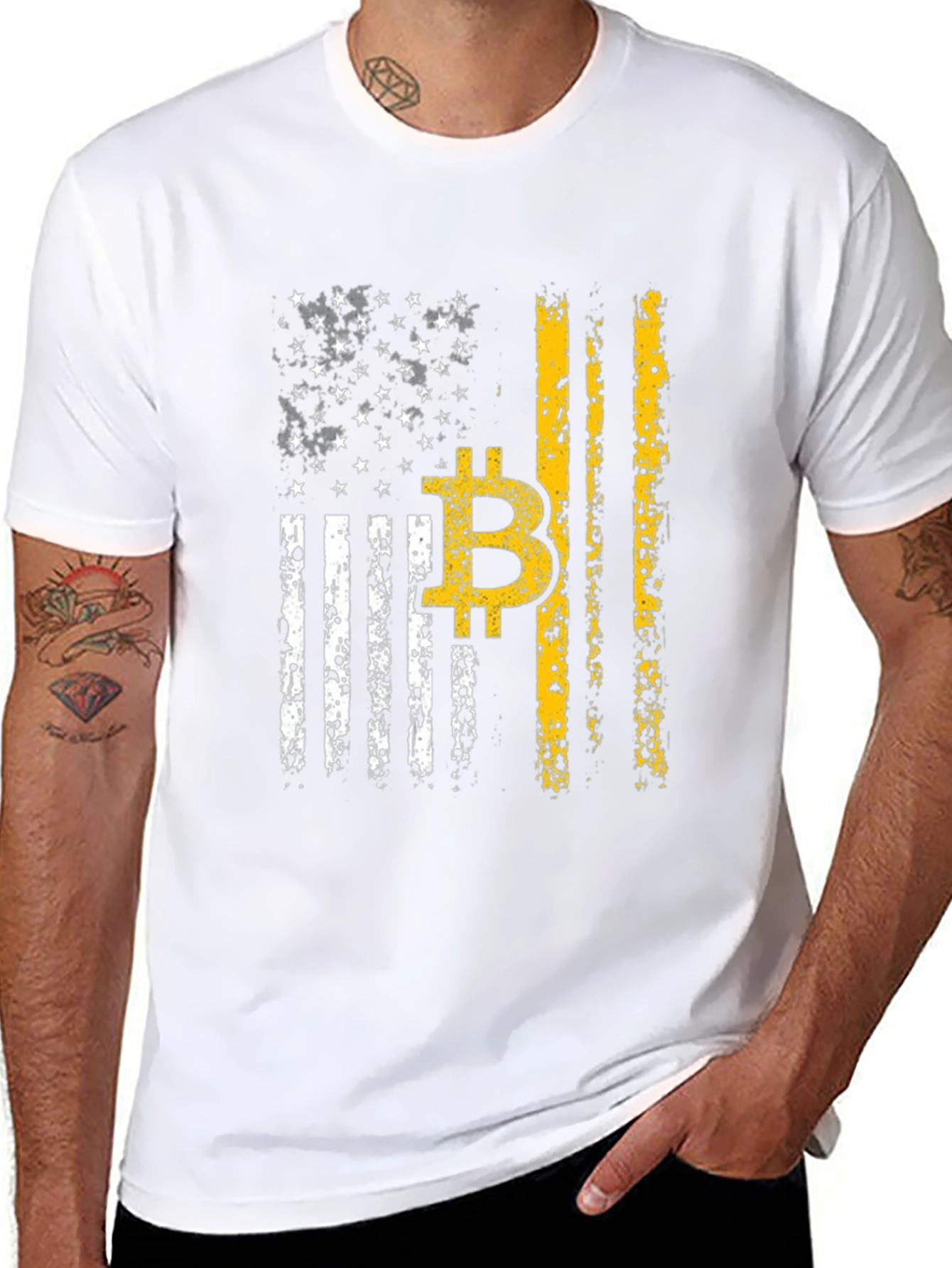 Bitcoin American Flag T-Shirt - Crypto Patriot Style