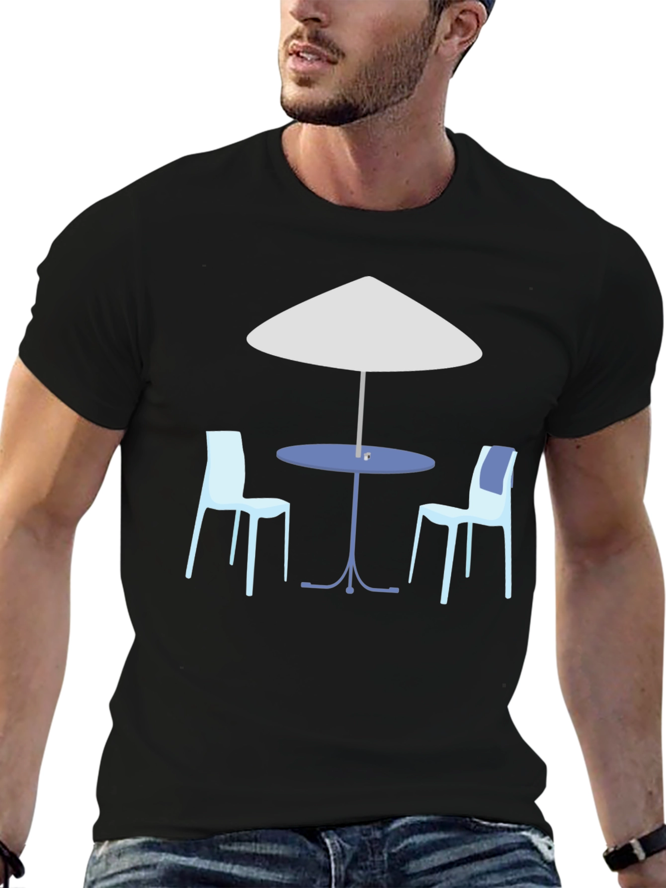 Cafe Scene Graphic T-Shirt