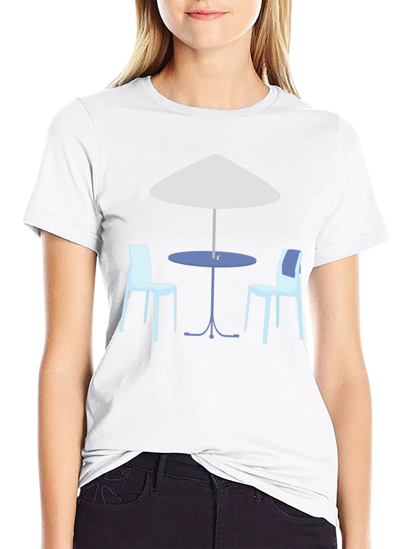 Cafe Scene Graphic T-Shirt
