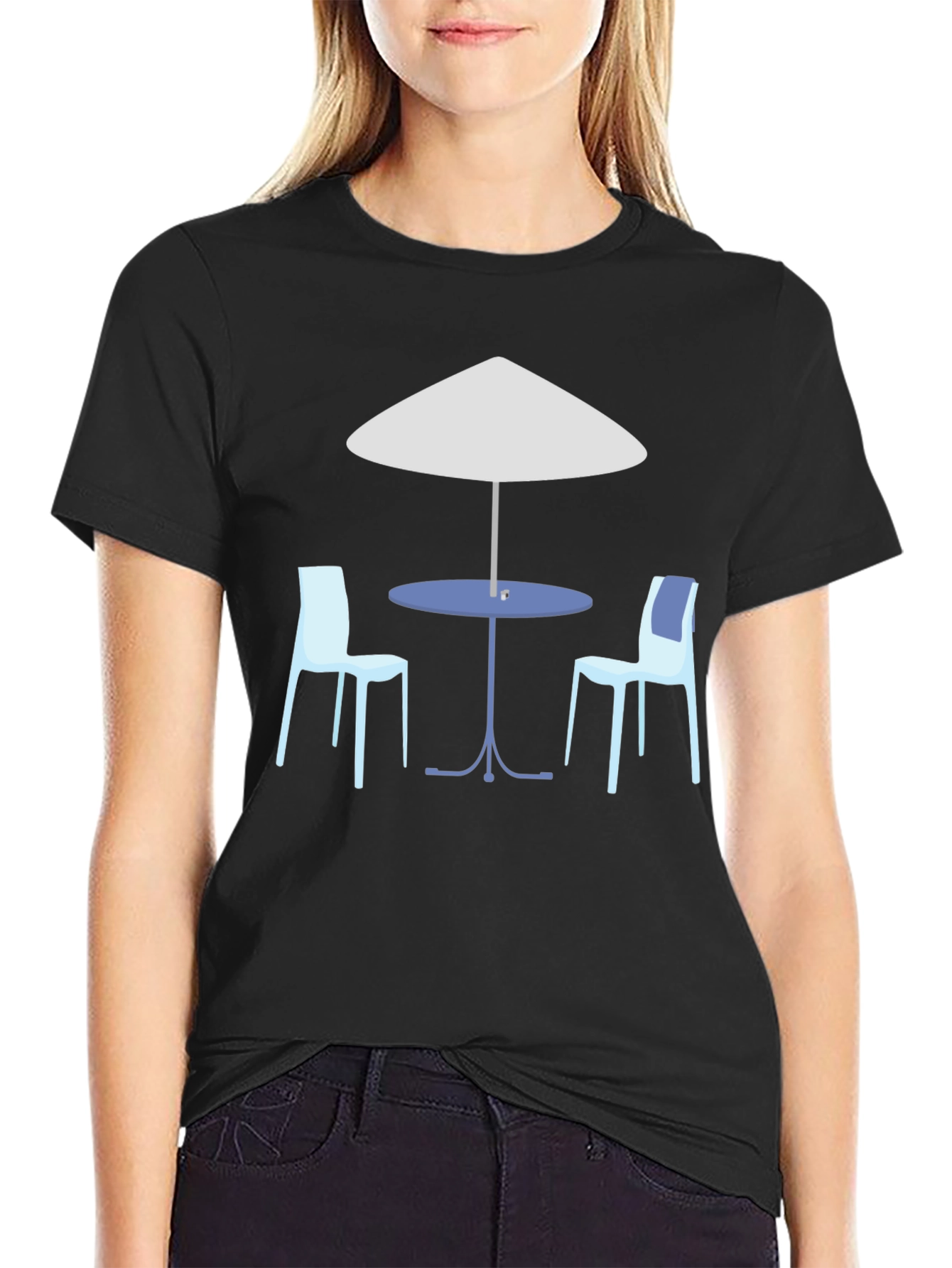 Cafe Scene Graphic T-Shirt