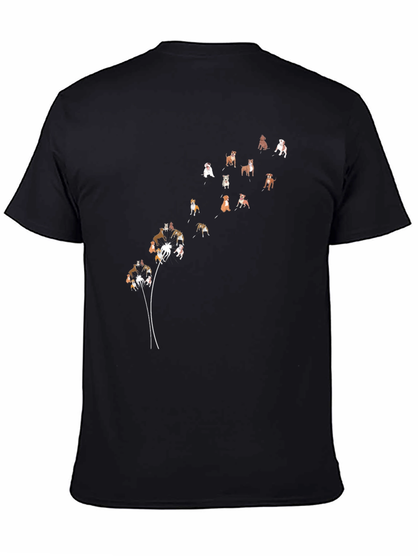 Dog Dandelion Black T-Shirt