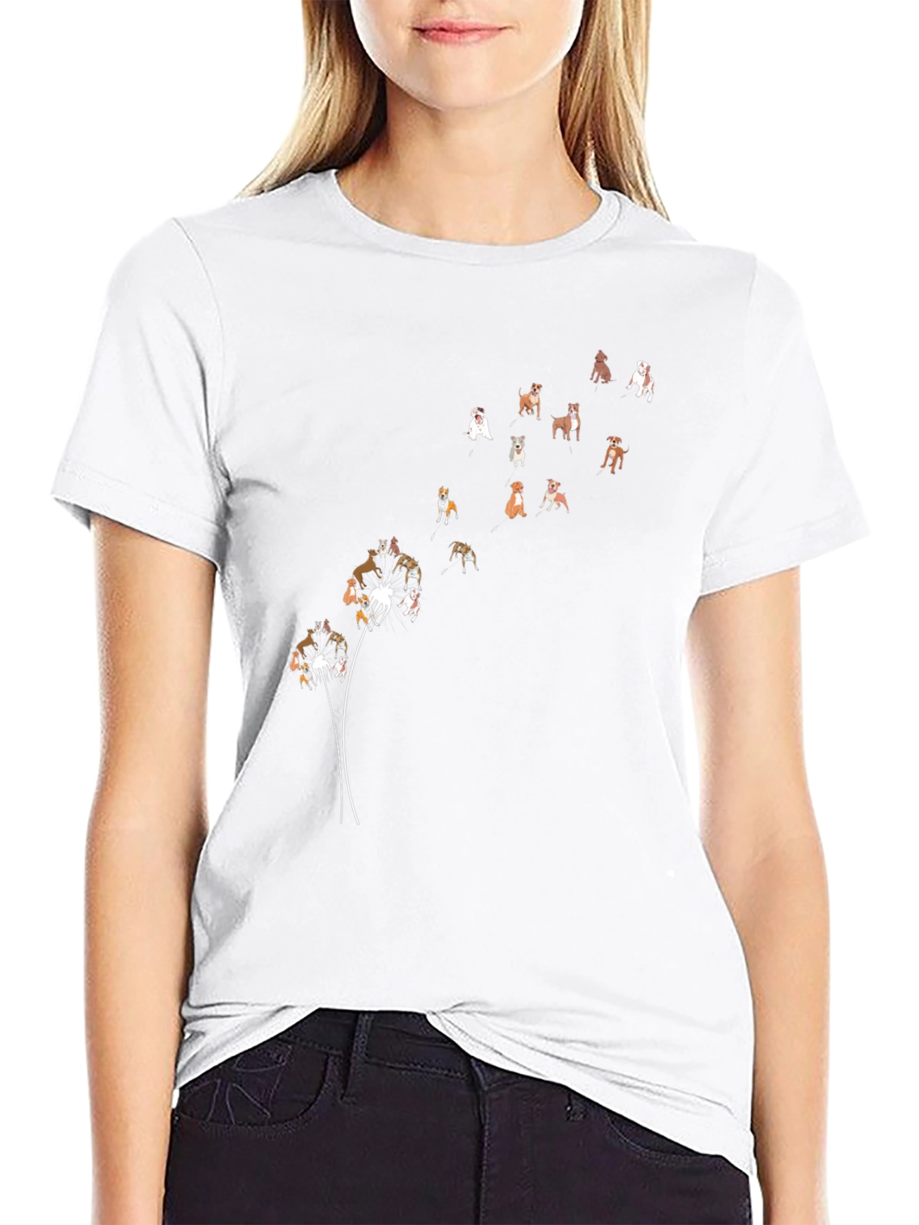 Dog Dandelion Black T-Shirt