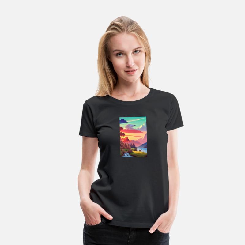 Animals print tshirt Landscape Art Lover Gift Unis