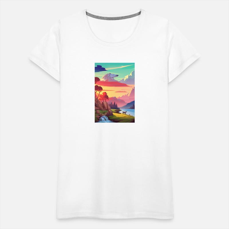 Animals print tshirt Landscape Art Lover Gift Unis