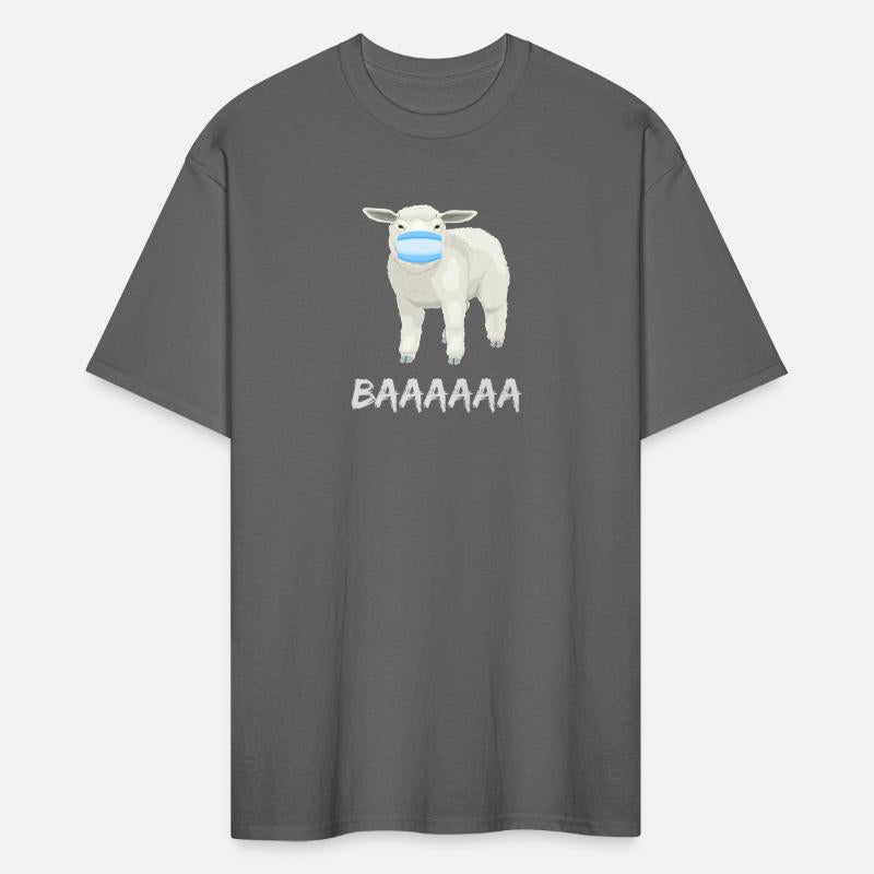 Anti mask sheep or sheeple with face mask