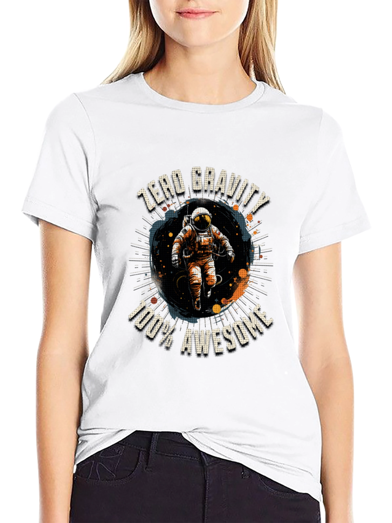 Zero Gravity Awesome Astronaut Graphic T-Shirt