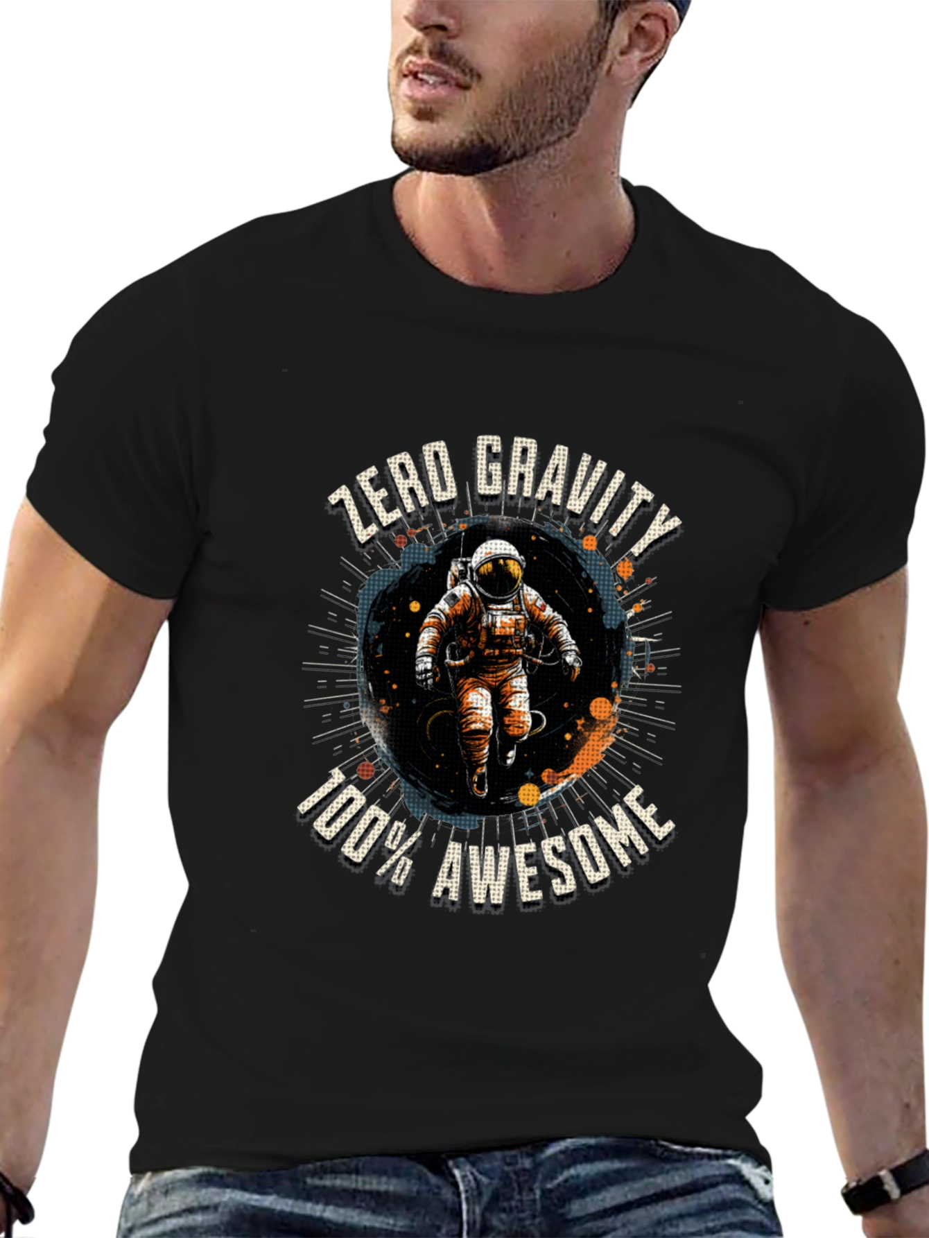 Zero Gravity Awesome Astronaut Graphic T-Shirt