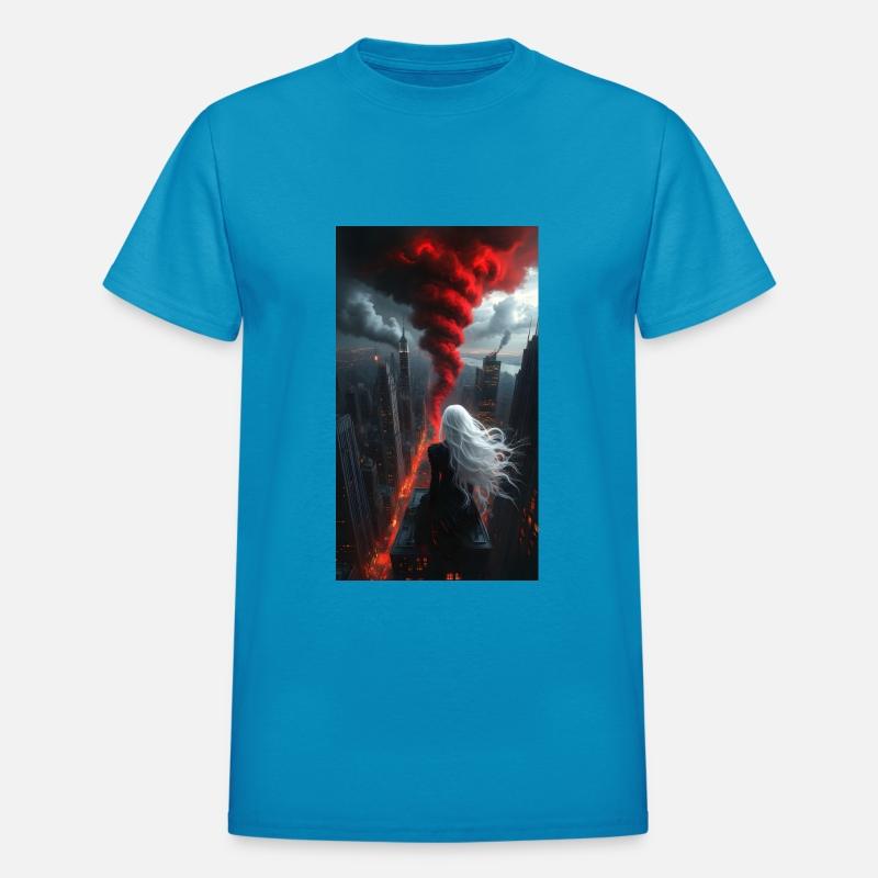 Apocalyptic Angel Over Burning City