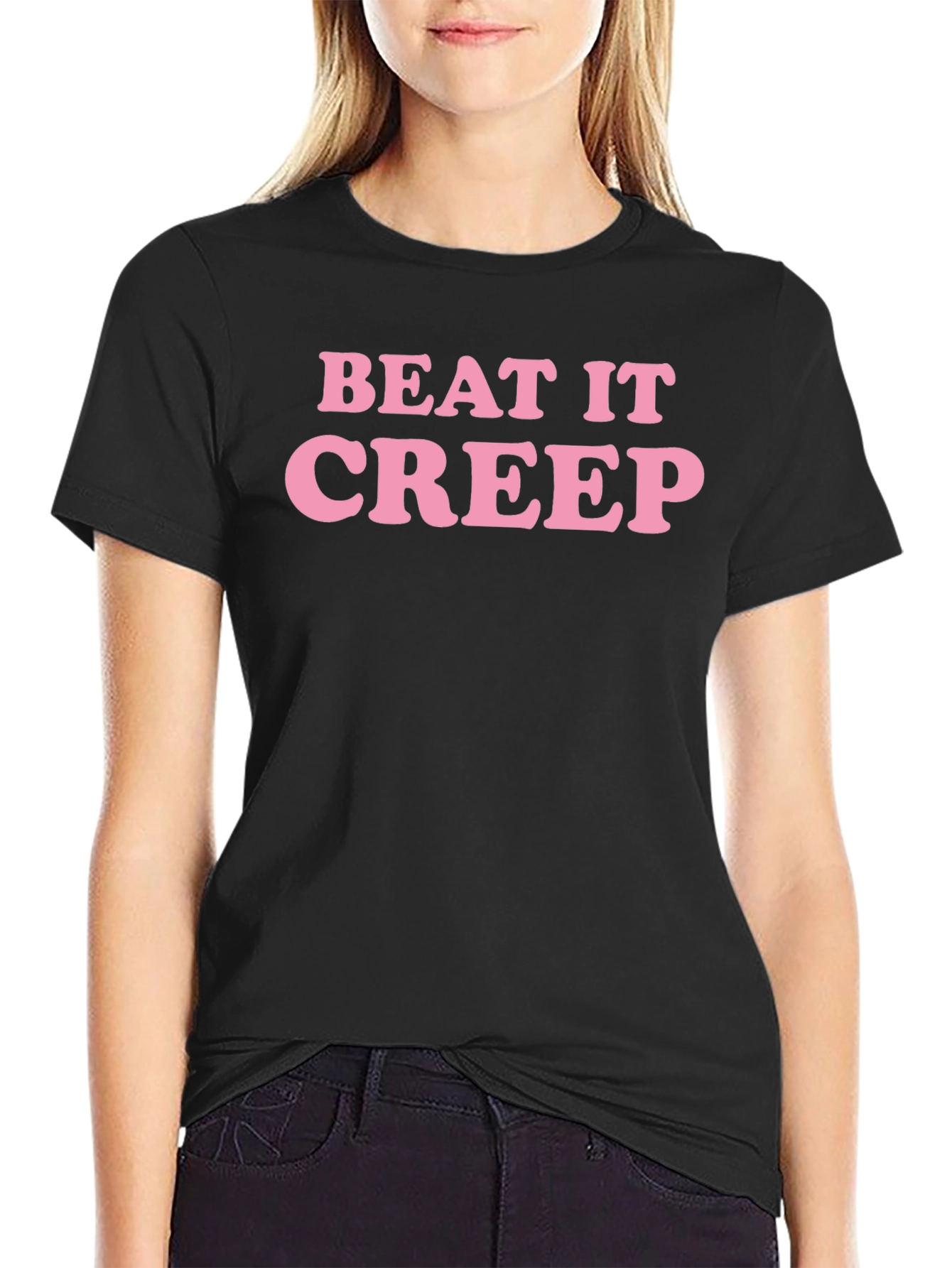Beat It Creep Graphic Tee - Trendy Slogan T-Shirt
