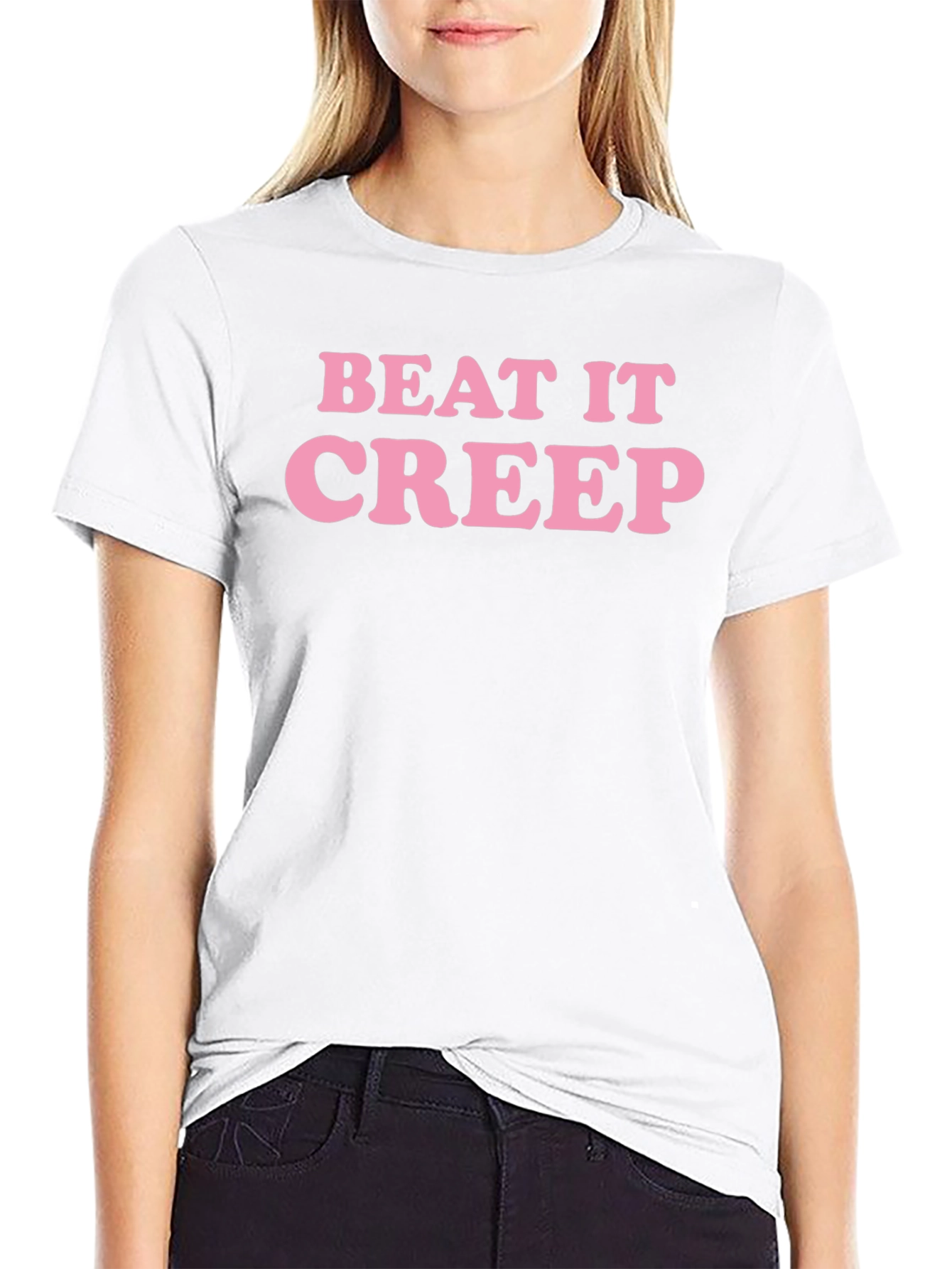 Beat It Creep Graphic Tee - Trendy Slogan T-Shirt