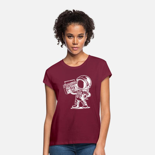 Astronaut With Boombox Radio White