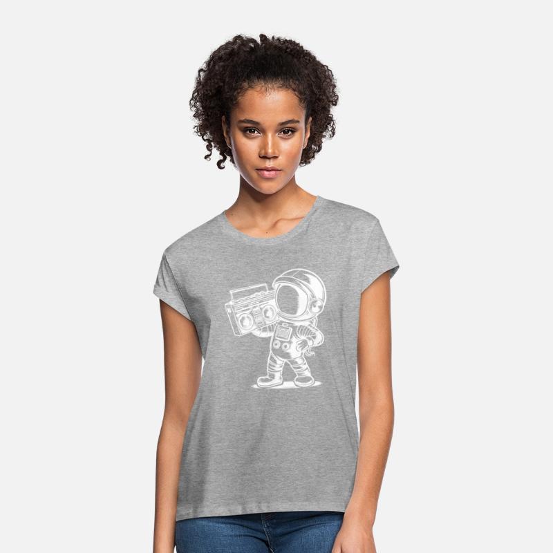 Astronaut With Boombox Radio White