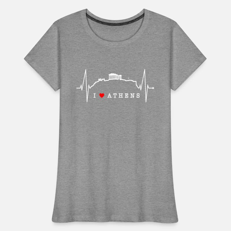 Athens Skyline Heartbeat Heart Flag Ancient Greek