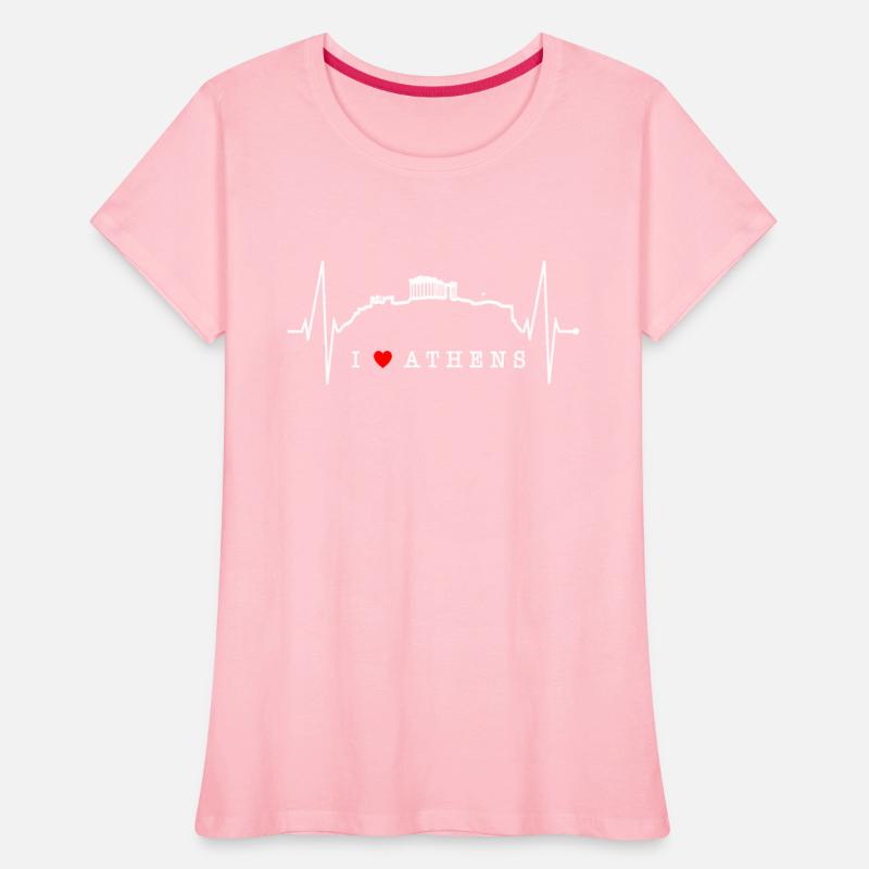 Athens Skyline Heartbeat Heart Flag Ancient Greek