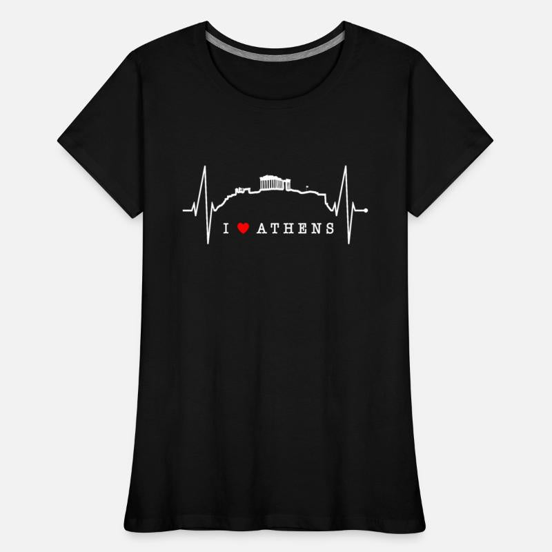 Athens Skyline Heartbeat Heart Flag Ancient Greek