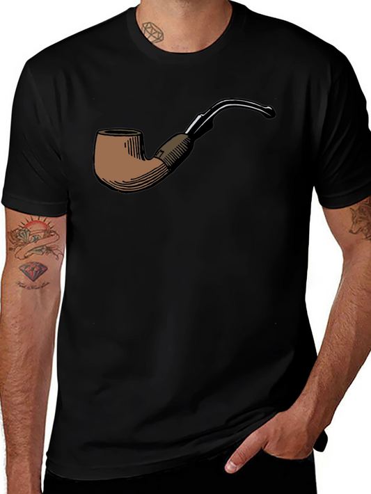 Vintage Pipe Graphic Black T-Shirt