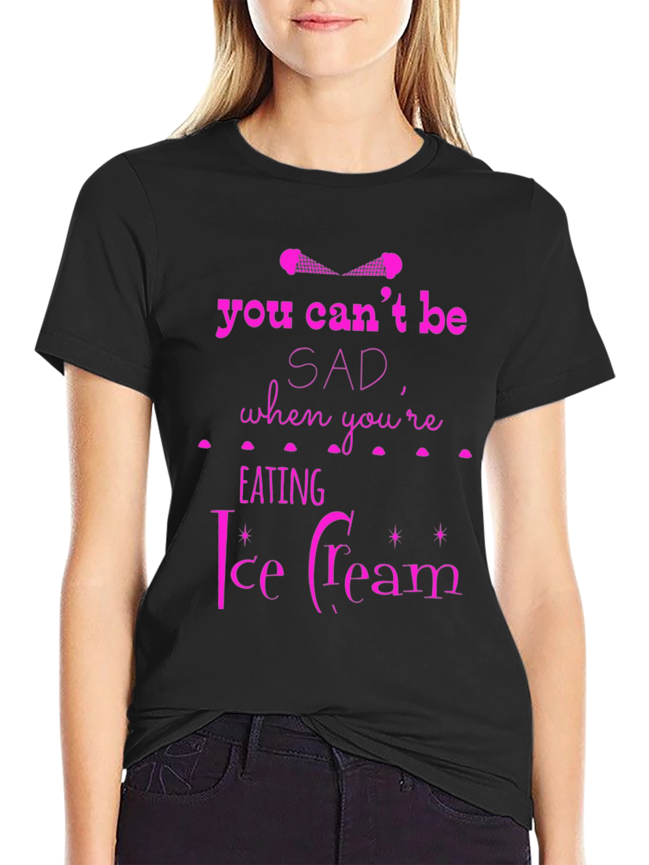 Ice Cream Graphic Tee - You Cant Be Sad!