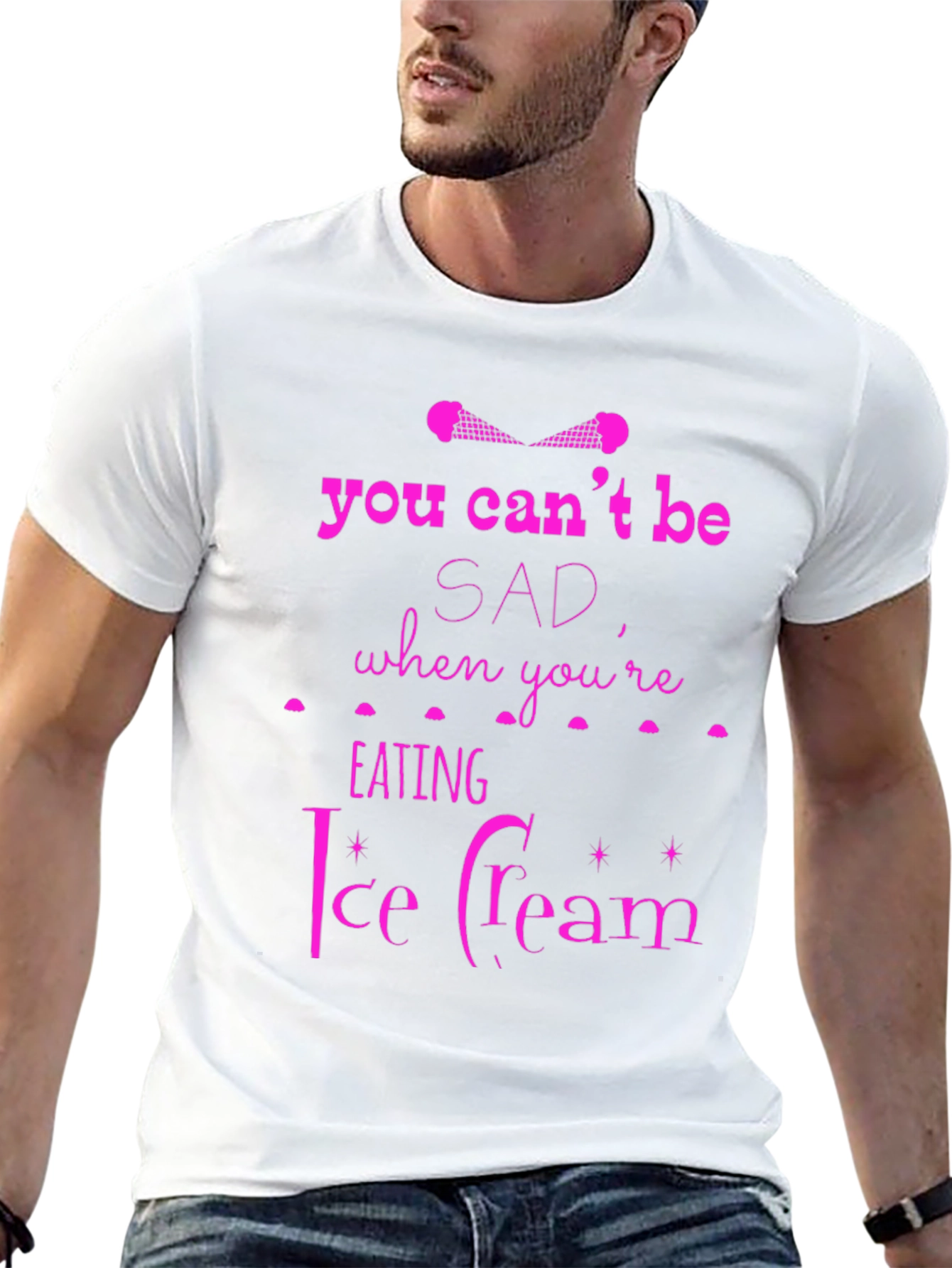 Ice Cream Graphic Tee - You Cant Be Sad!