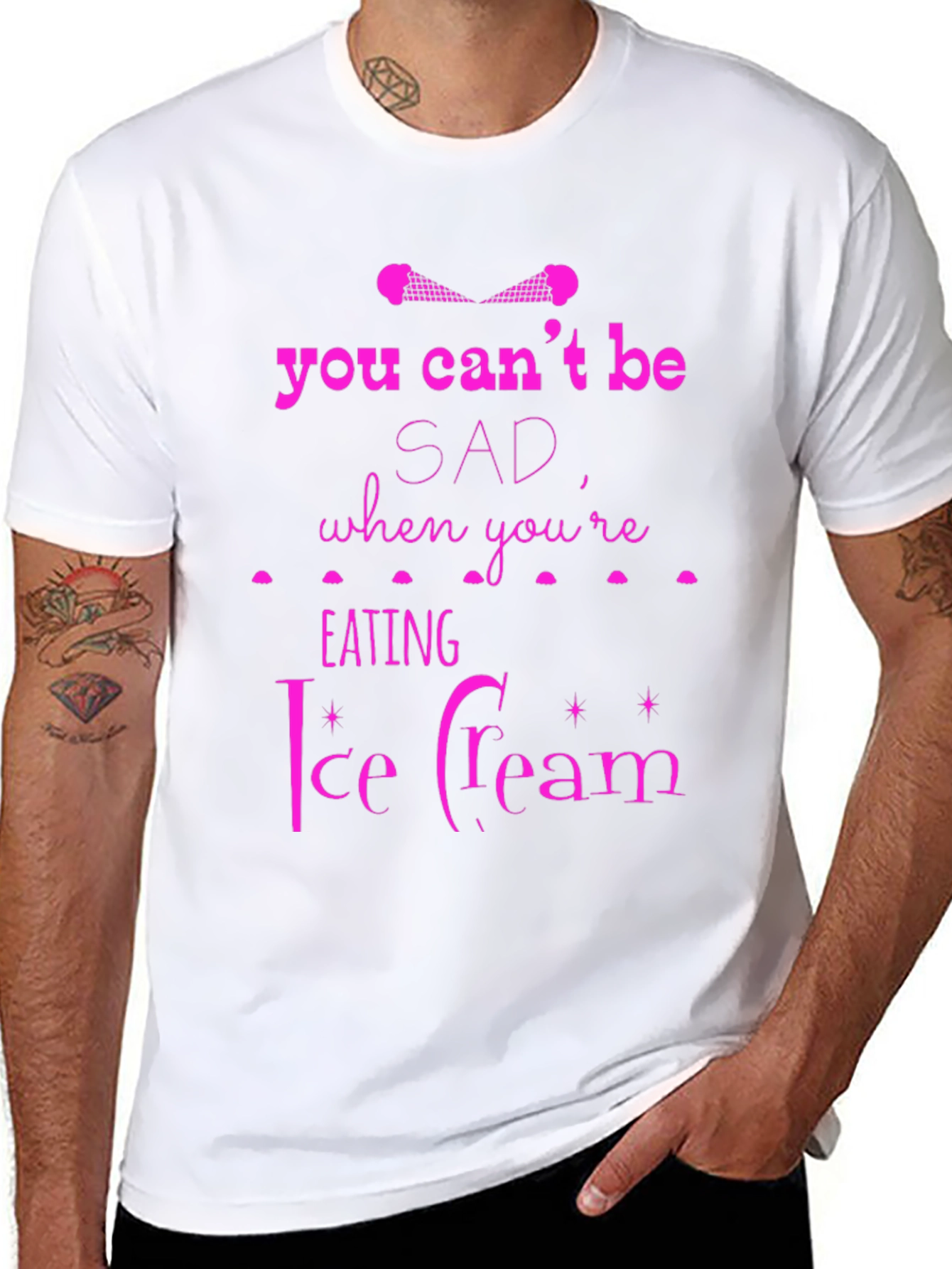 Ice Cream Graphic Tee - You Cant Be Sad!