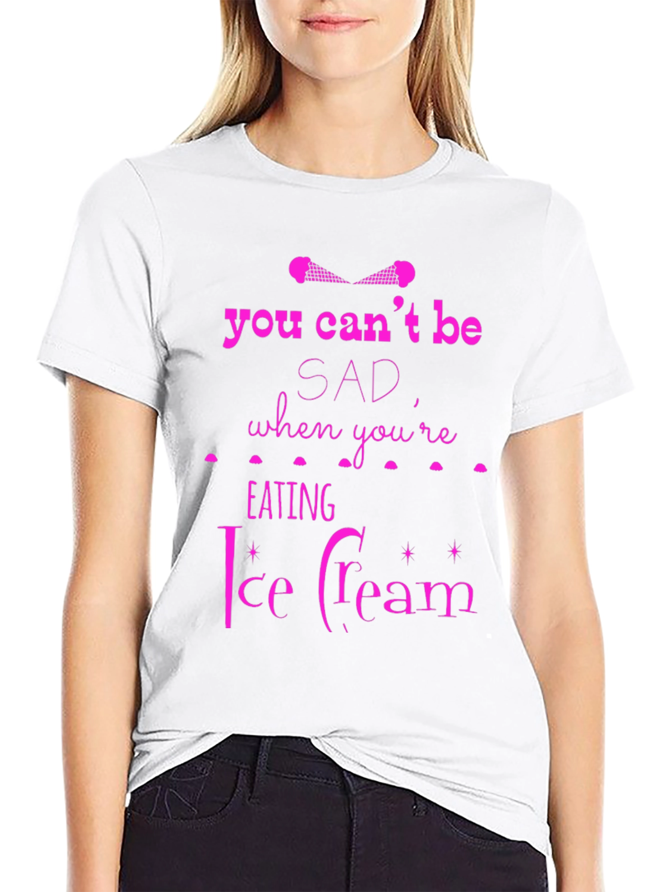 Ice Cream Graphic Tee - You Cant Be Sad!
