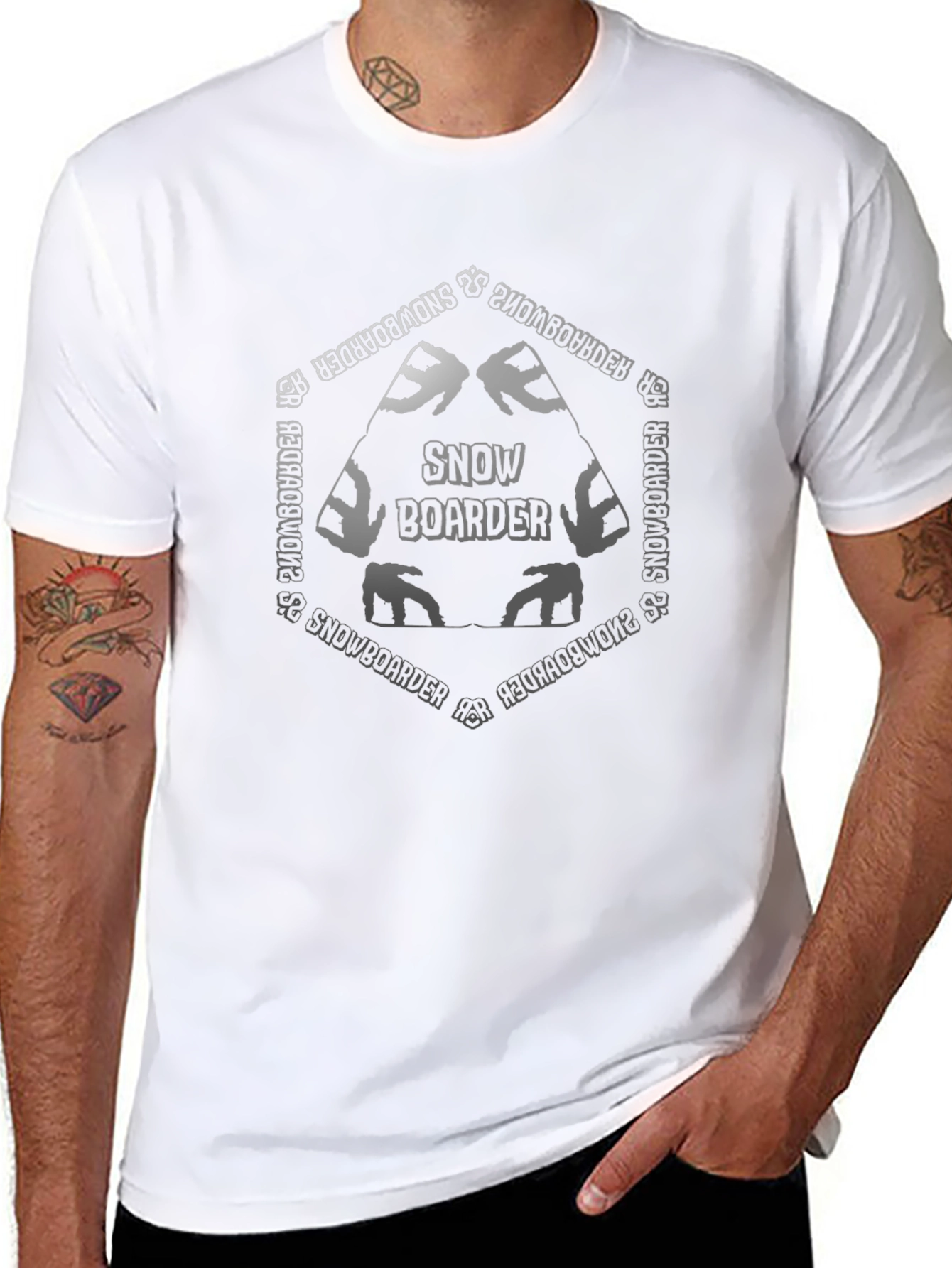 Snowboarder Graphic T-Shirt - Black