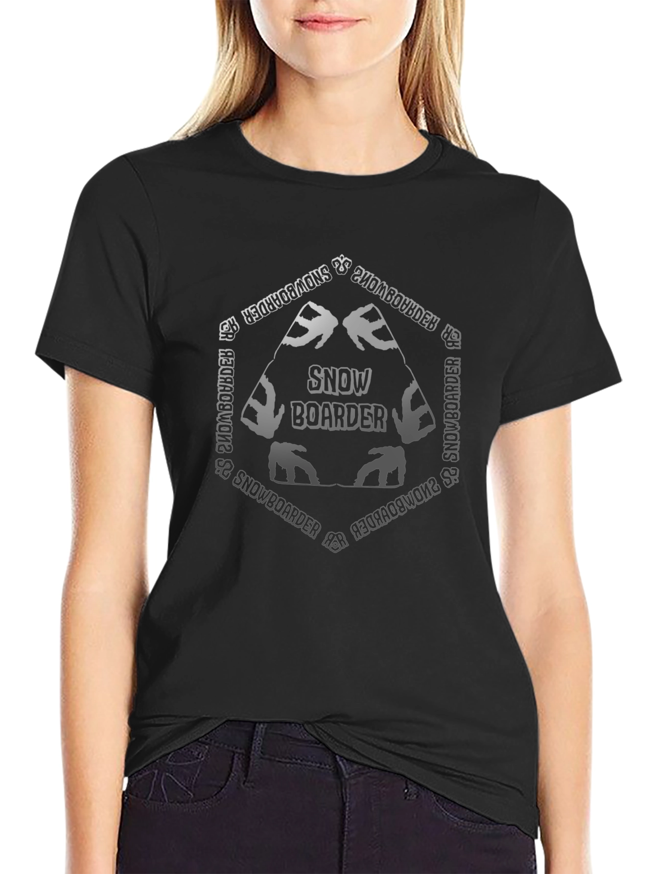 Snowboarder Graphic T-Shirt - Black