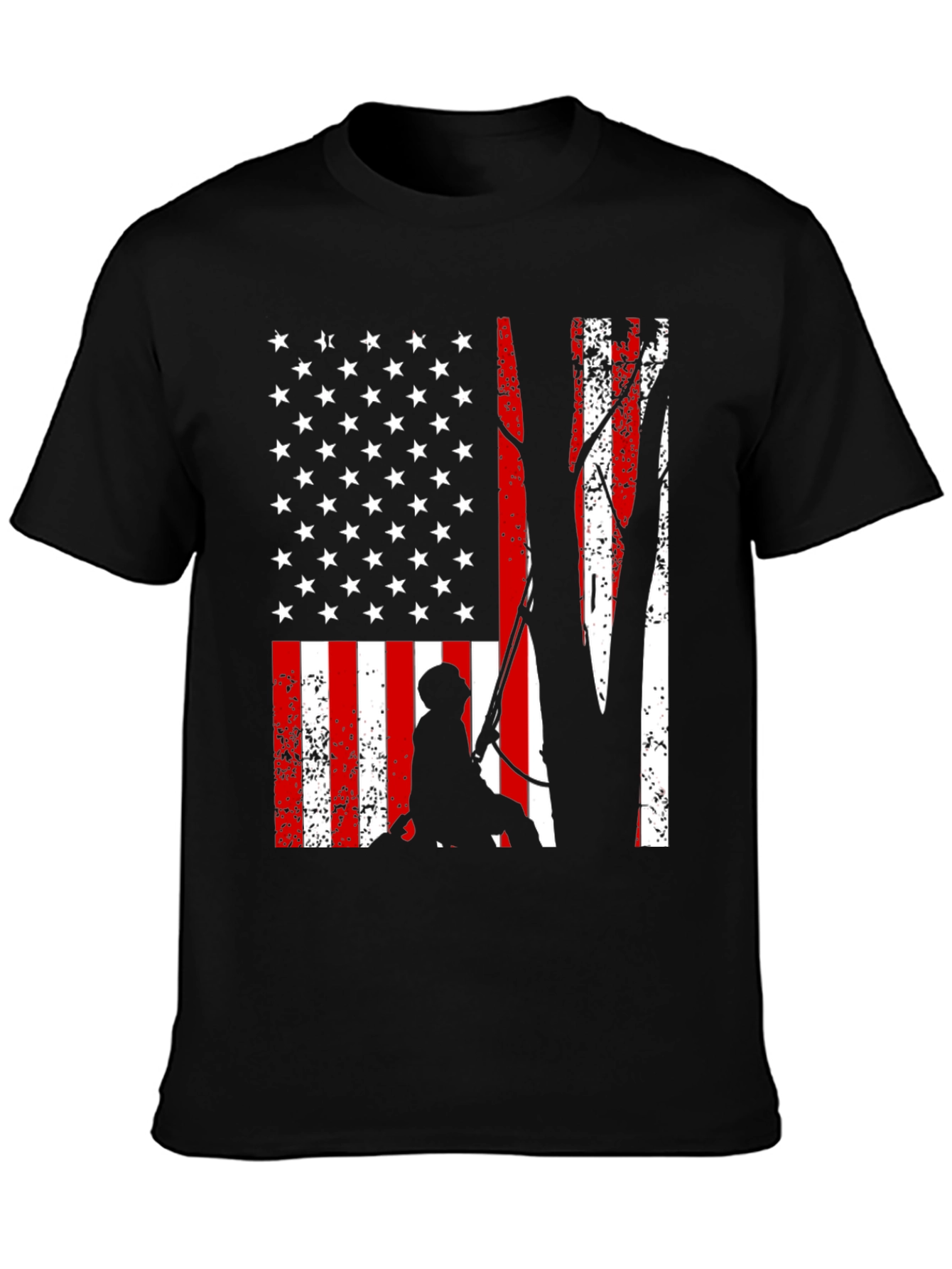 American Flag Tree Climber T-Shirt
