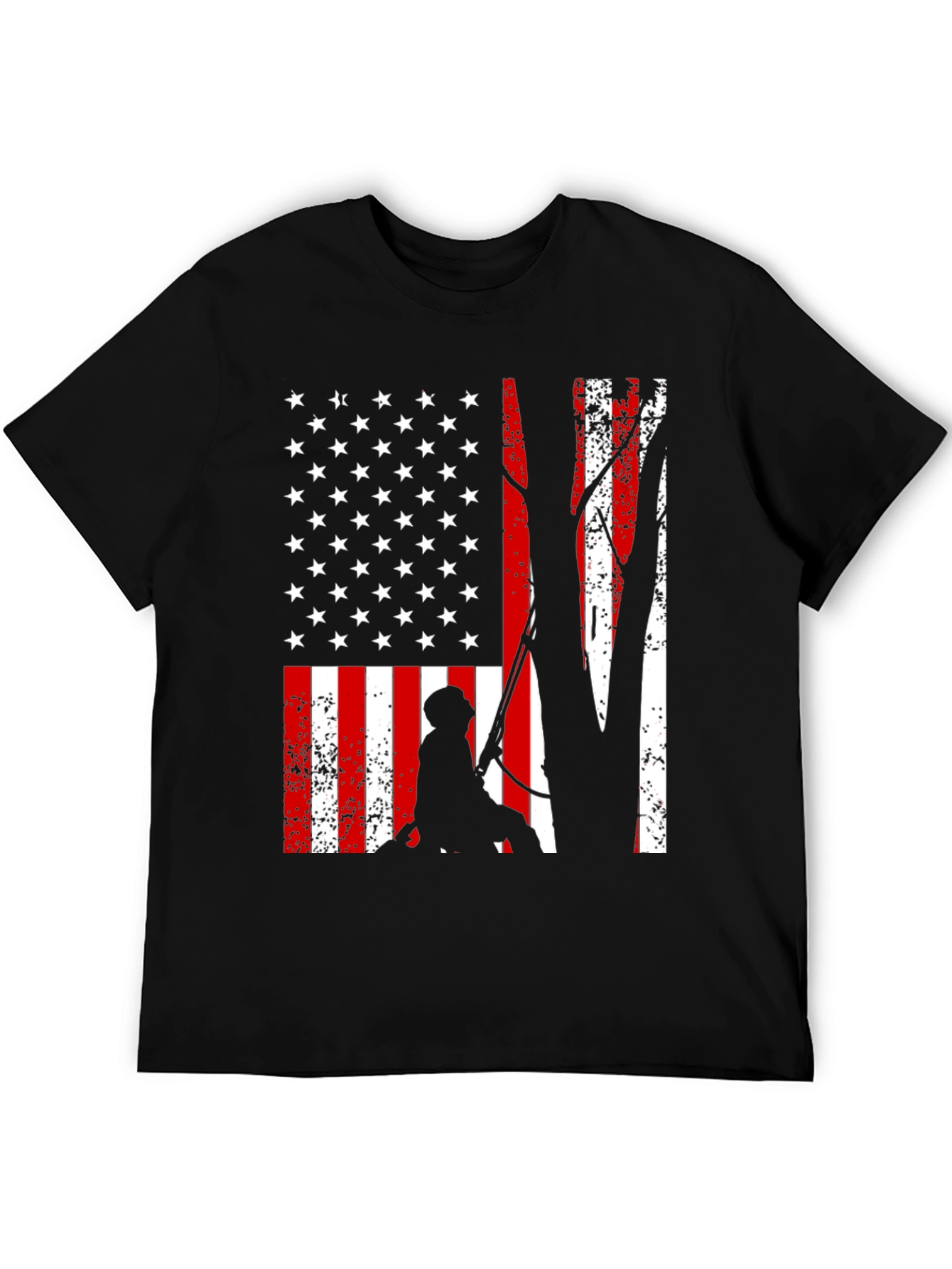 American Flag Tree Climber T-Shirt
