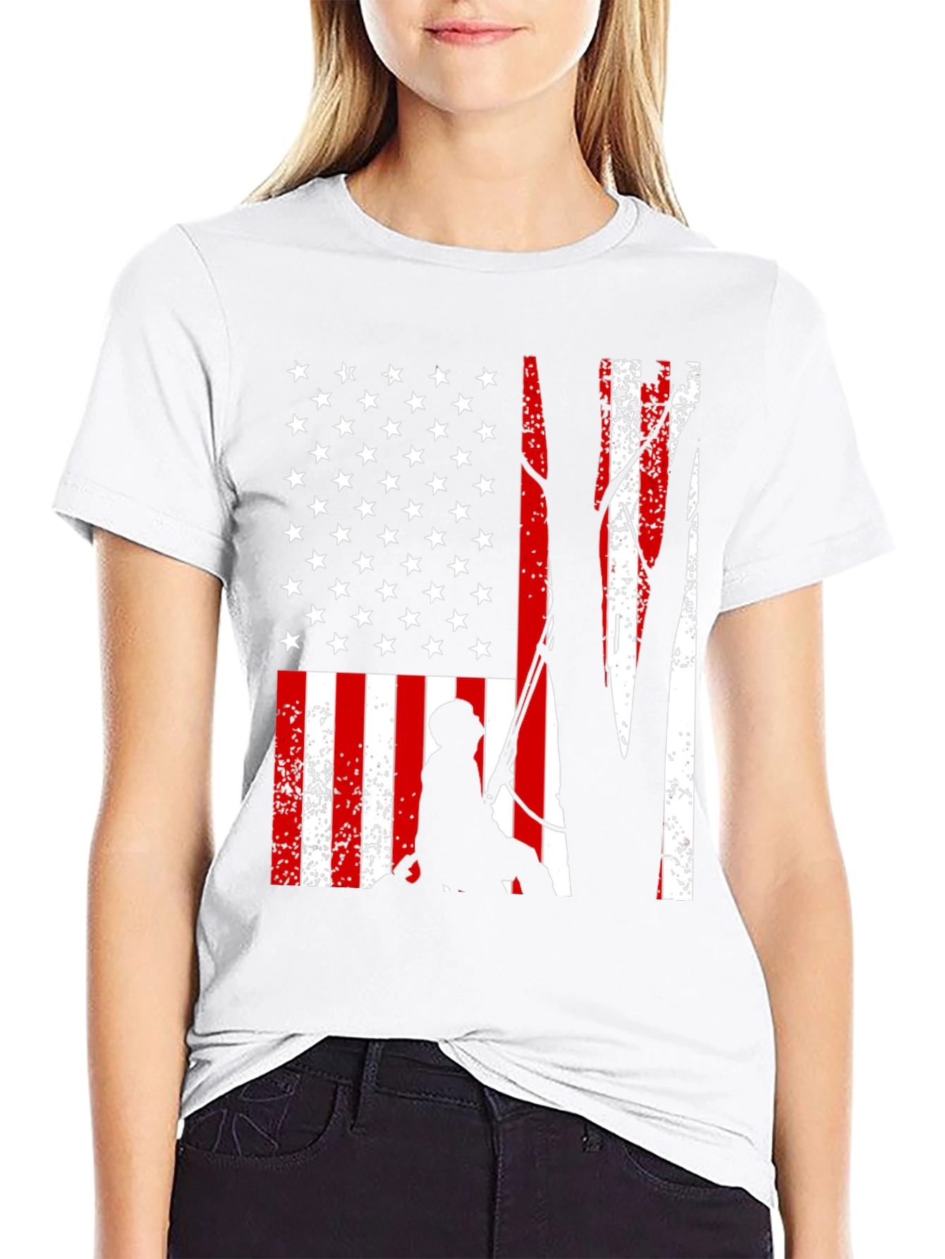 American Flag Tree Climber T-Shirt