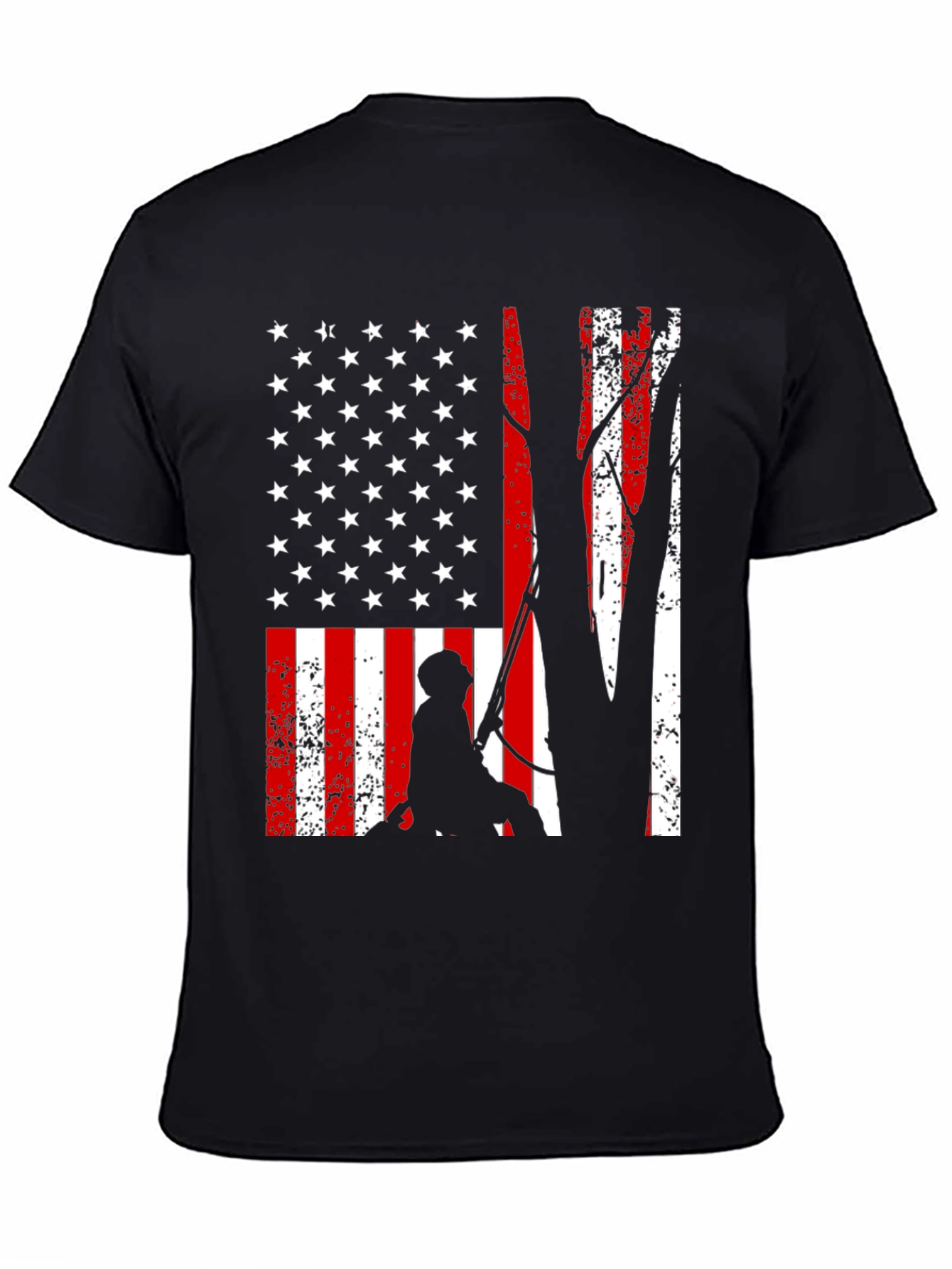 American Flag Tree Climber T-Shirt