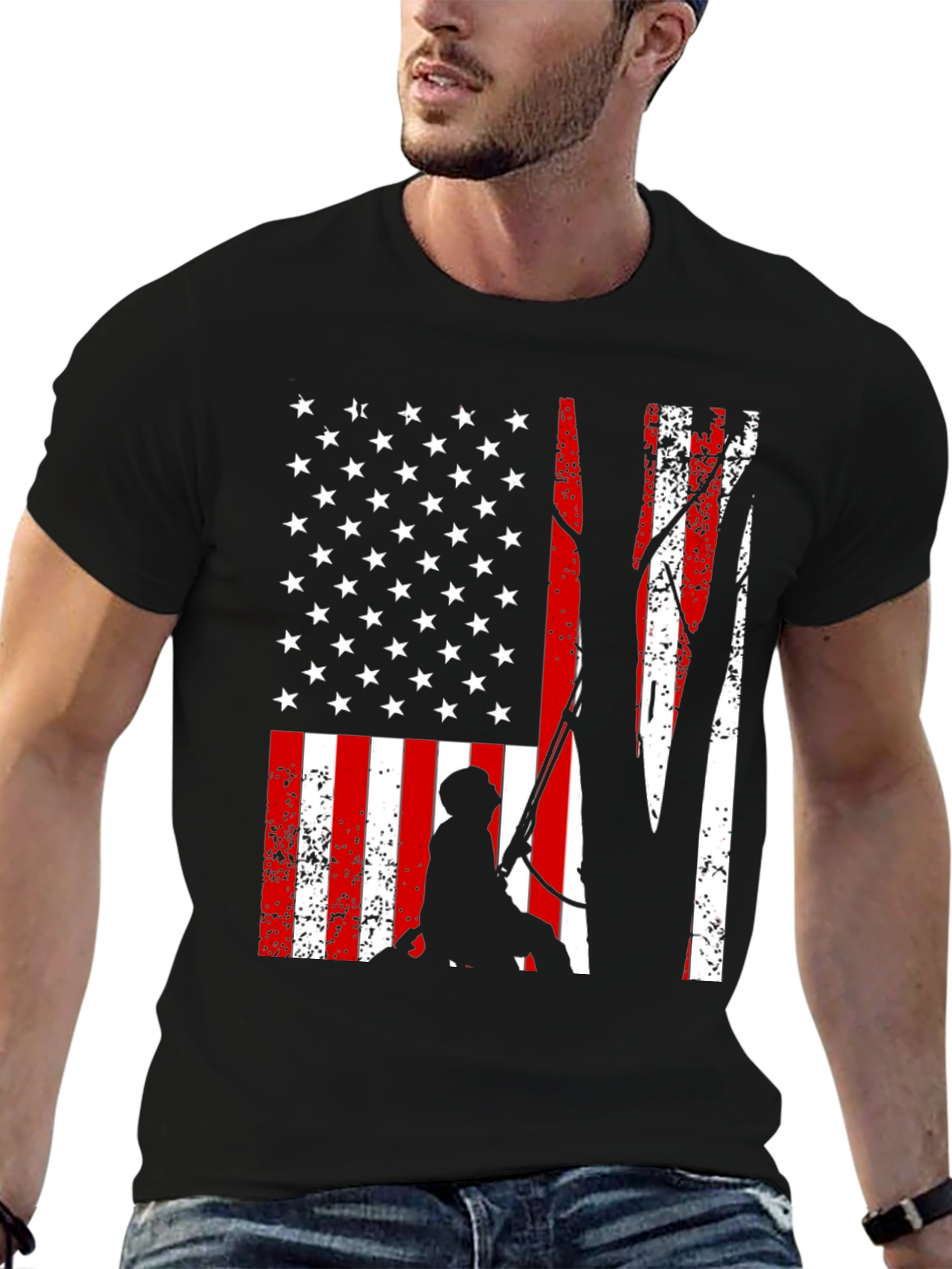 American Flag Tree Climber T-Shirt