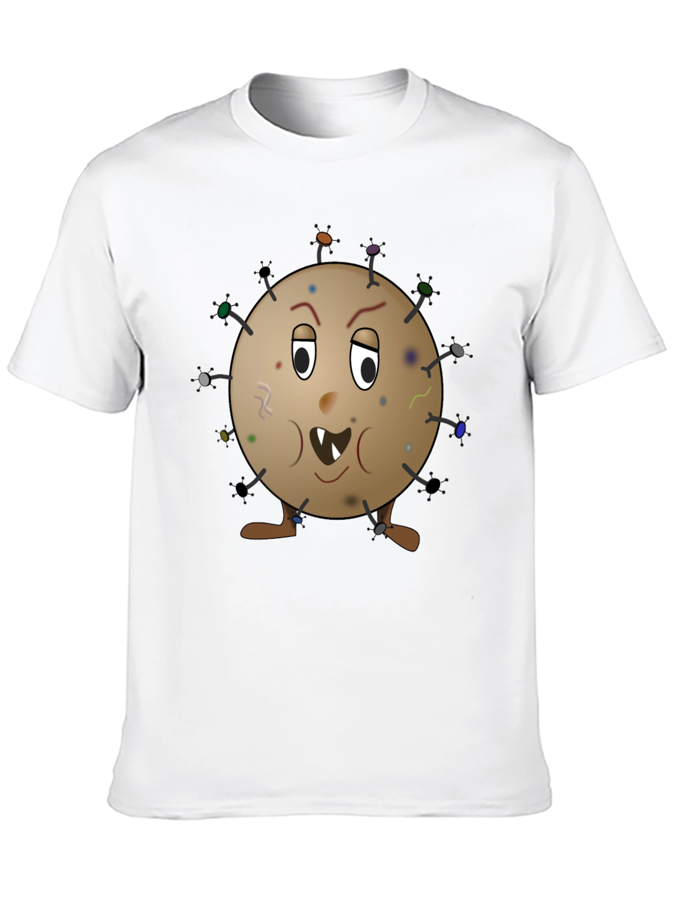Funny Germ Cartoon Graphic Tee - Novelty T-Shirt