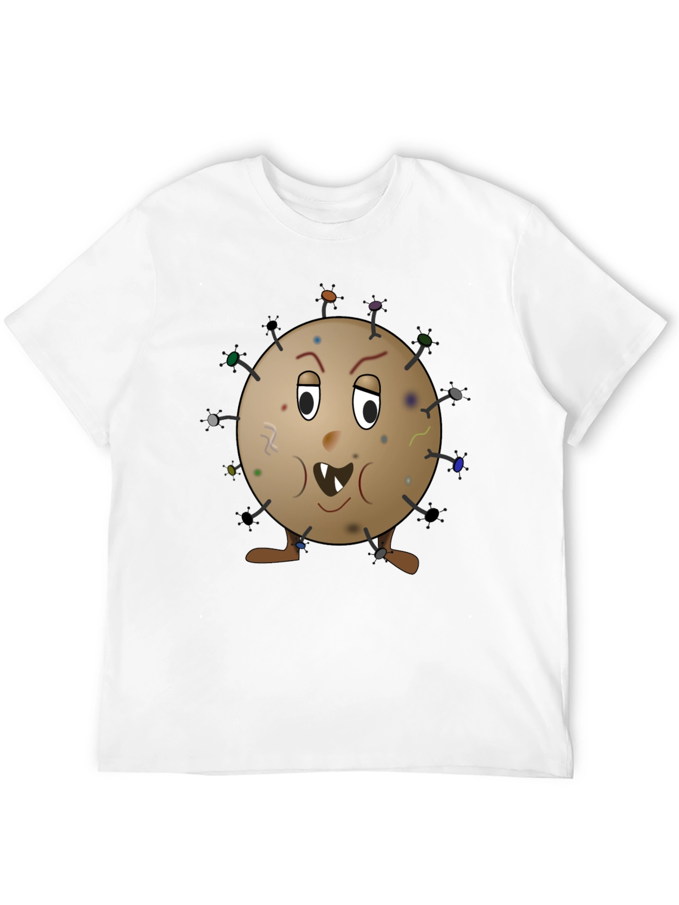 Funny Germ Cartoon Graphic Tee - Novelty T-Shirt