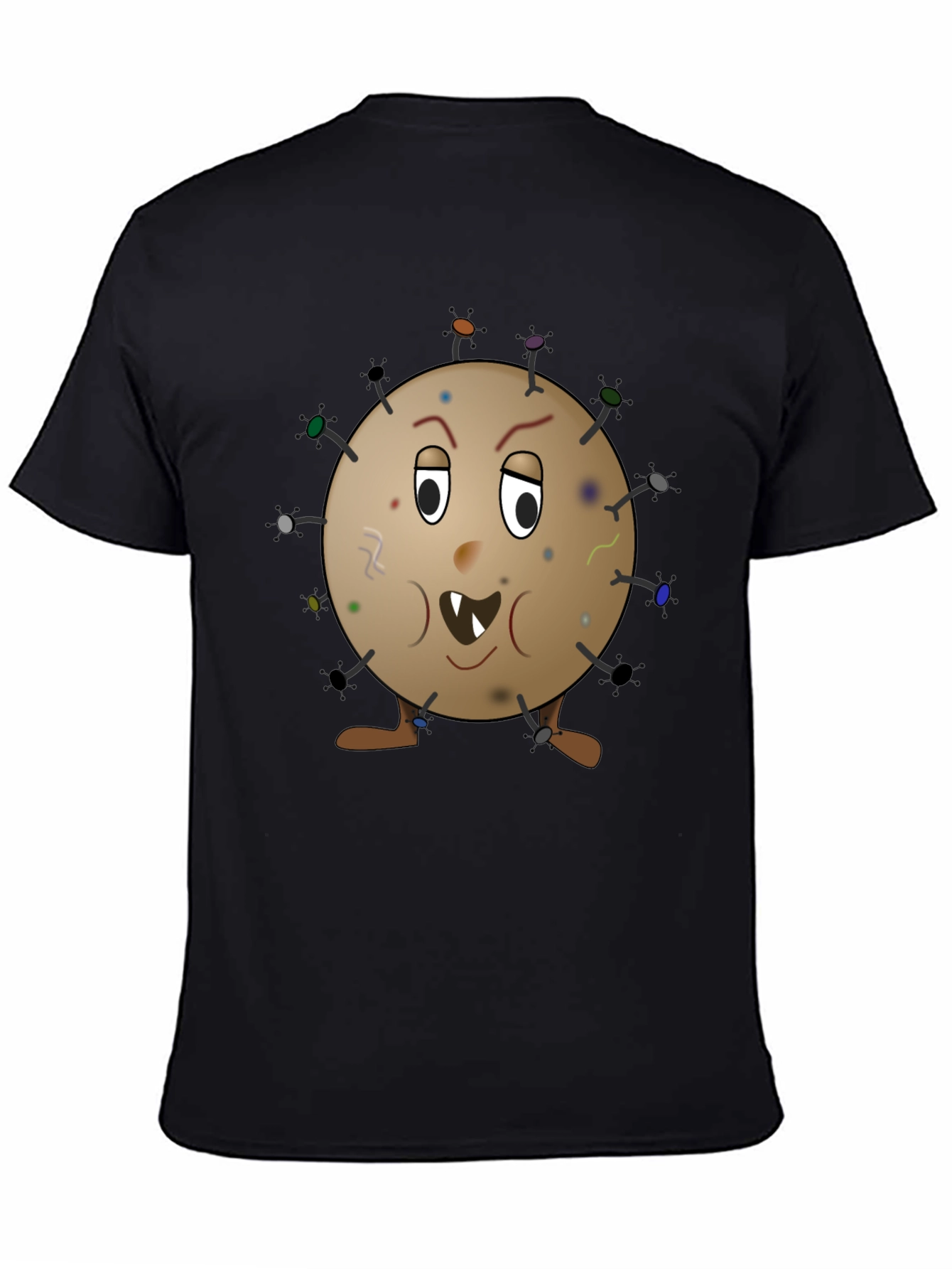 Funny Germ Cartoon Graphic Tee - Novelty T-Shirt