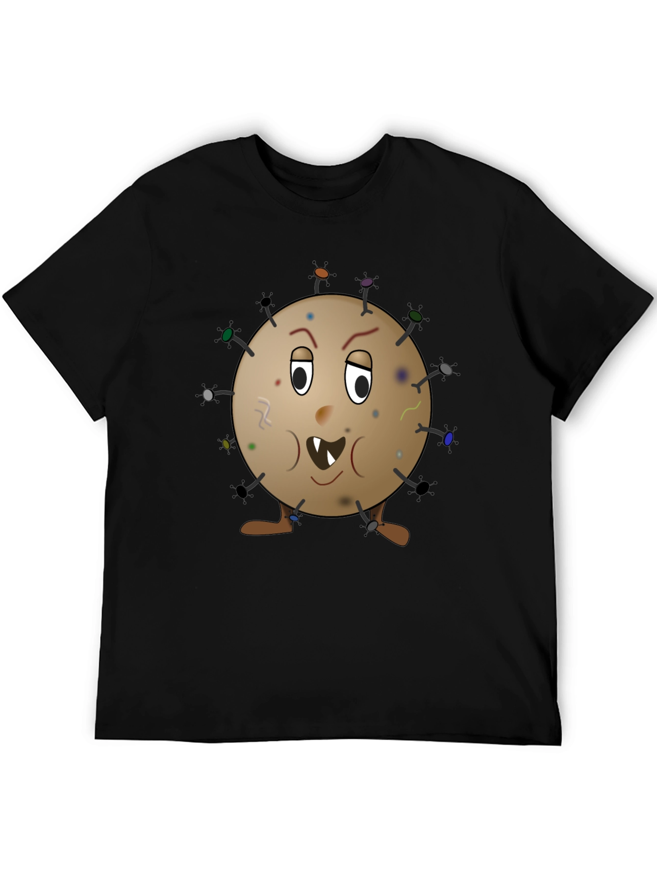 Funny Germ Cartoon Graphic Tee - Novelty T-Shirt