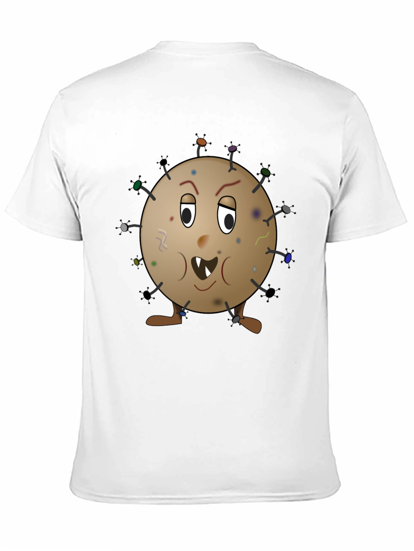 Funny Germ Cartoon Graphic Tee - Novelty T-Shirt