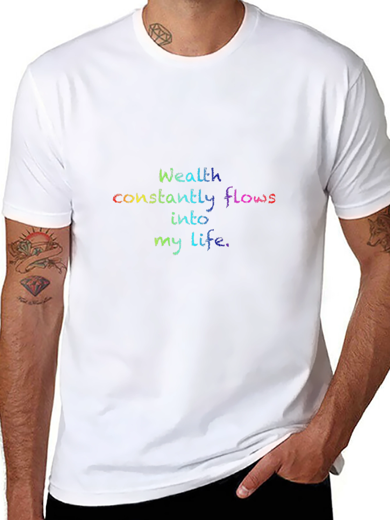 Affirmation T-Shirt: Wealth Flows Into My Life