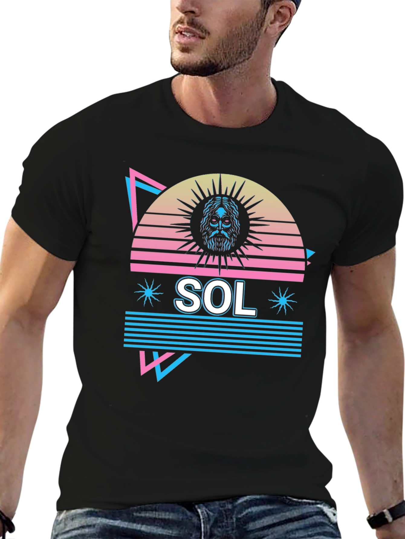 Retro SOL Graphic Tee - Black T-Shirt